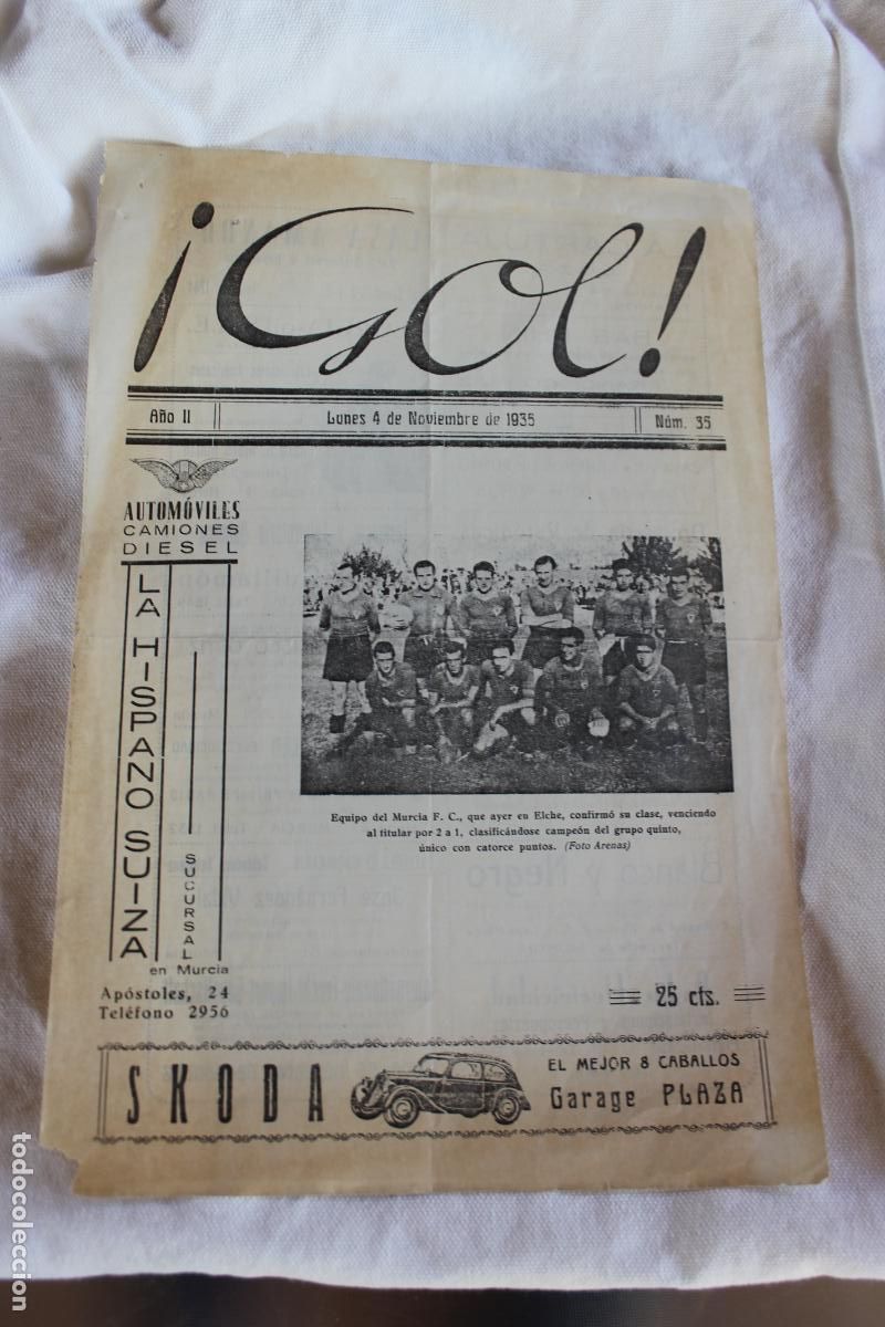 Collezionismo sportivo: GOL N&ordm; 35 REAL MURCIA F.C. 1935