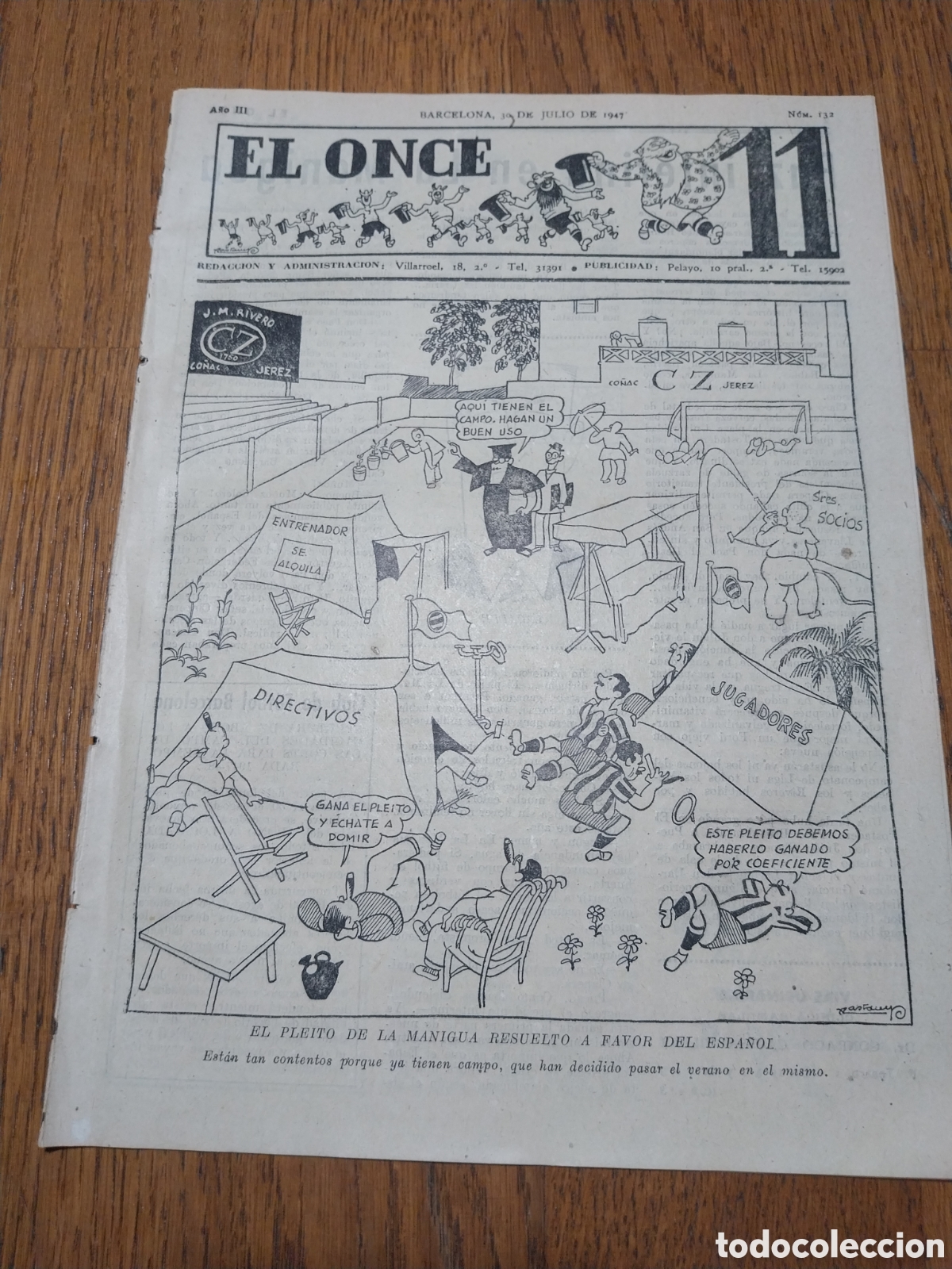 Coleccionismo deportivo: EL ONCE 1947 EL PLEITO DE LA MANIGUA A FAVOR DEL ESPA&Ntilde;OL. SERRATUSELL , BADALONA.