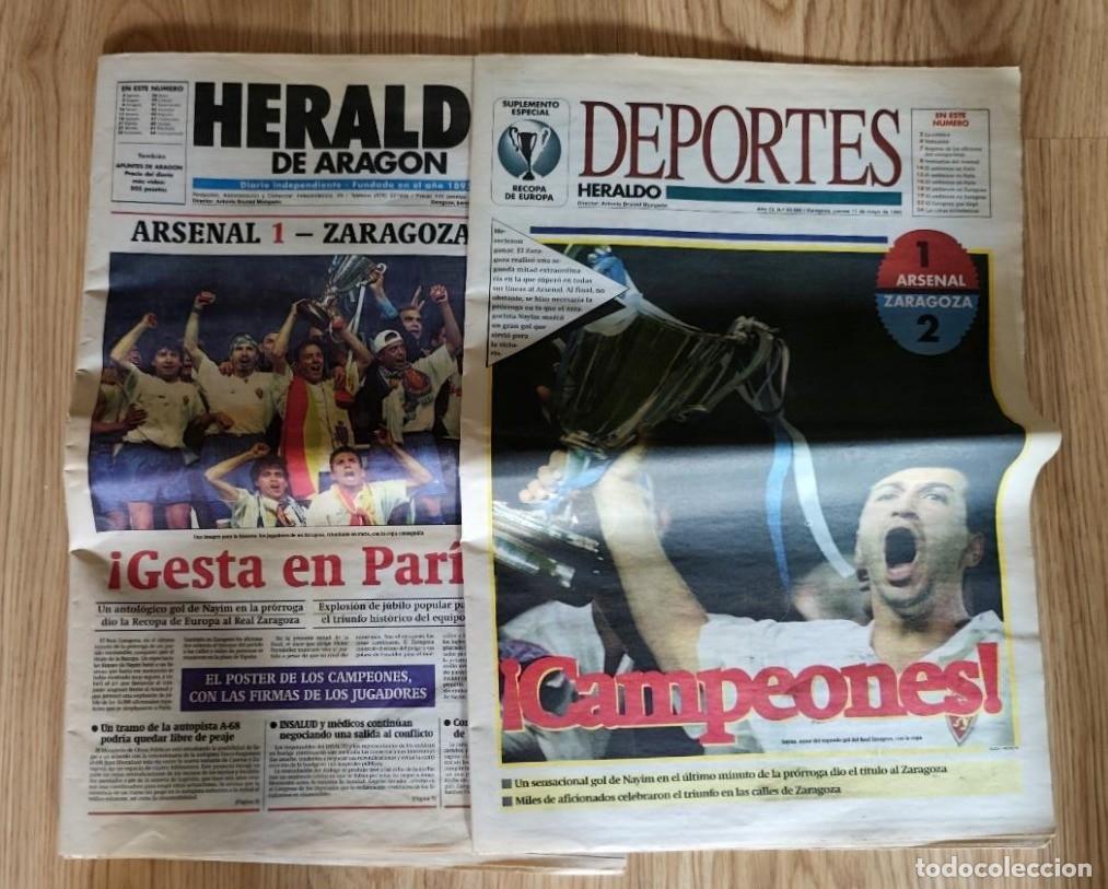 Sports collectibles: PERIODICO HERALDO ARAGON REAL ZARAGOZA CAMPEON RECOPA 1995 GOL NAYIM