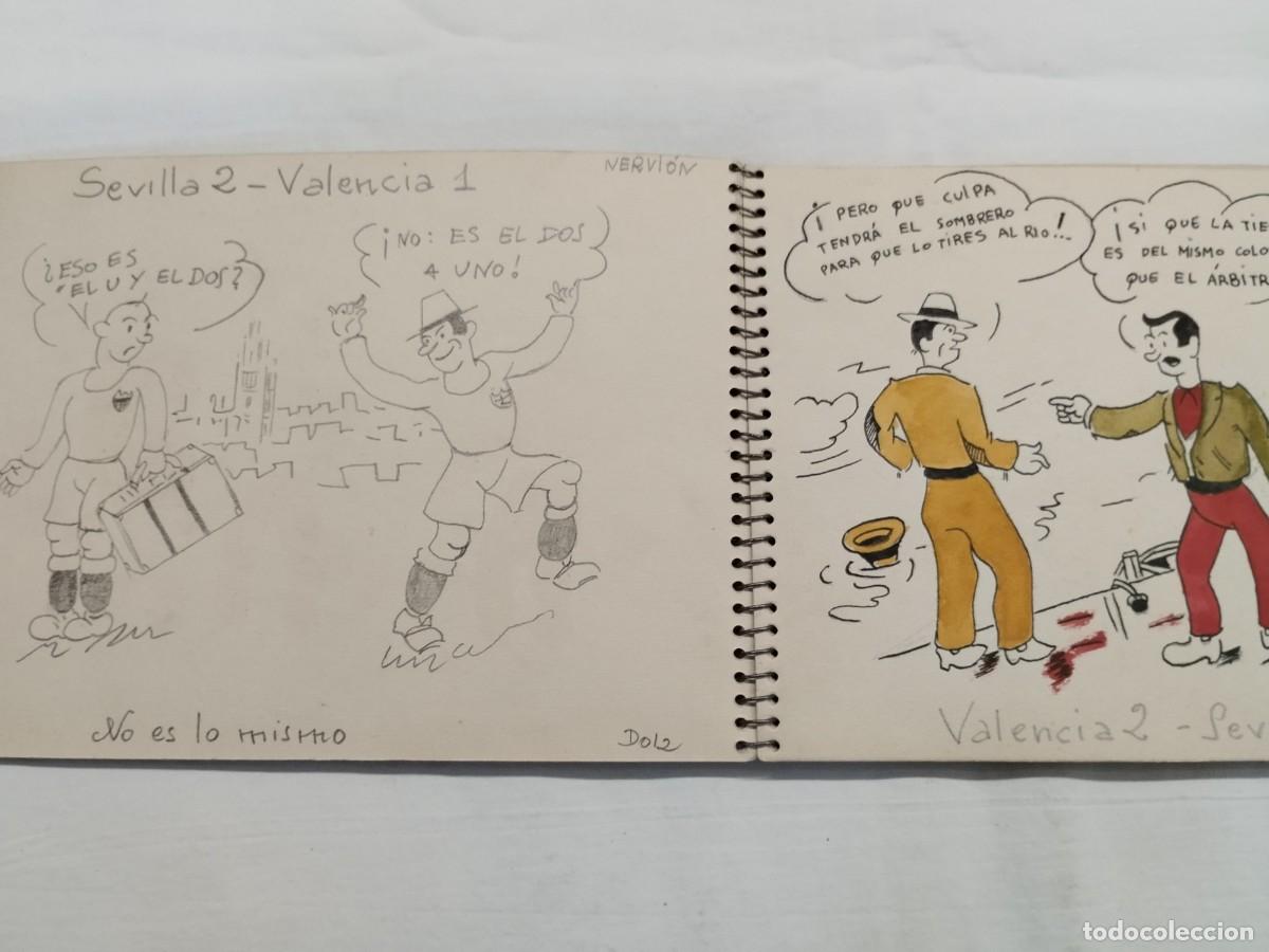 Sports collectibles: BLOC DE DIBUJOS ORIGINALES DE DOLZ VALENCIA 1947. CARICATURA DEPORTIVA VALENCIA C.F, CARROZA CORPUS