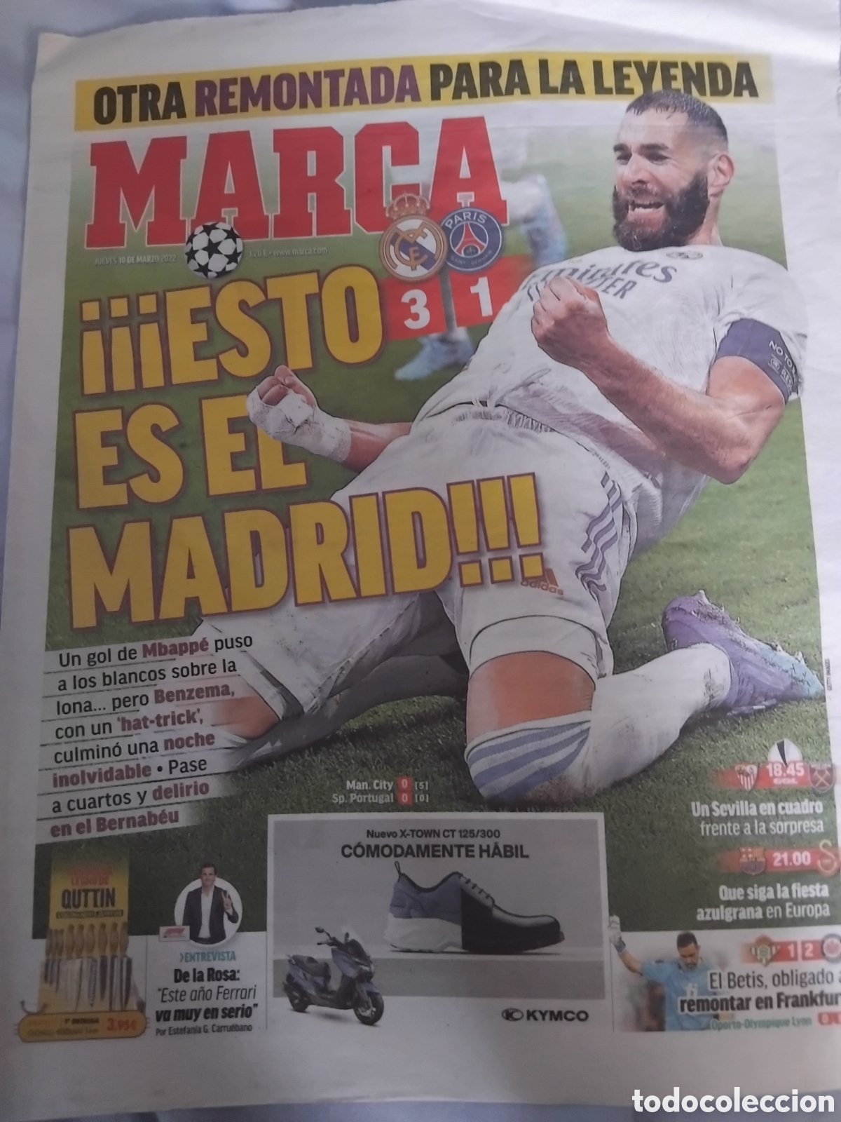 Collezionismo sportivo: Periodico R.Madrid remonta PSg 21/22