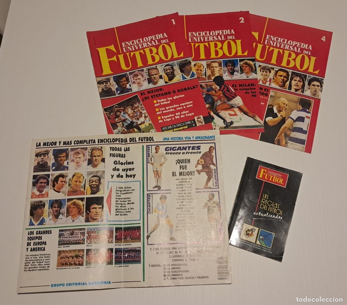 Sammelleidenschaft Sport: ENCICLOPEDIA UNIVERSAL DEL F&Uacute;TBOL - Lote Fasc&iacute;culos + Reglamento + Desplegable + P&Oacute;STER GIGANTE
