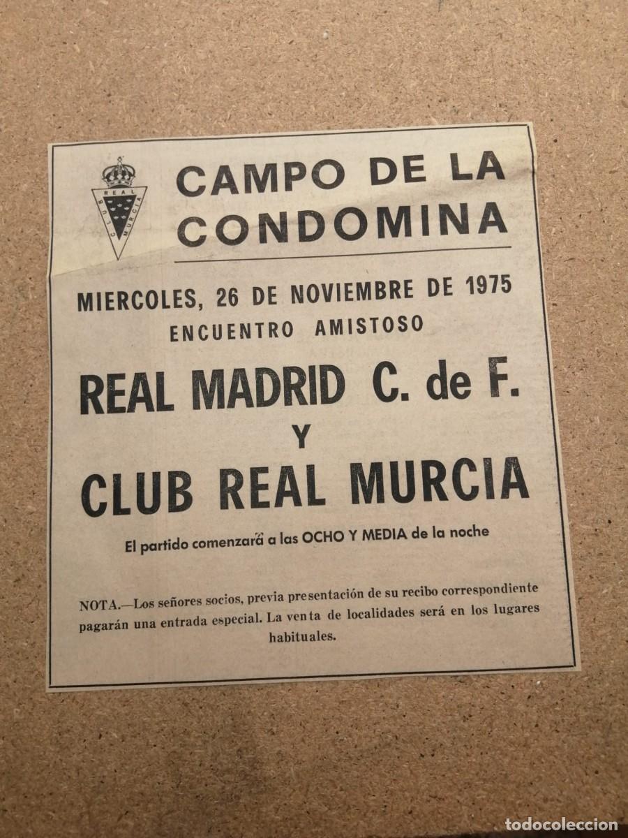 Coleccionismo deportivo: RECORTE PRENSA FUTBOL. CAMPO CONDOMINA 1975. REAL MADRID - REAL MURCIA