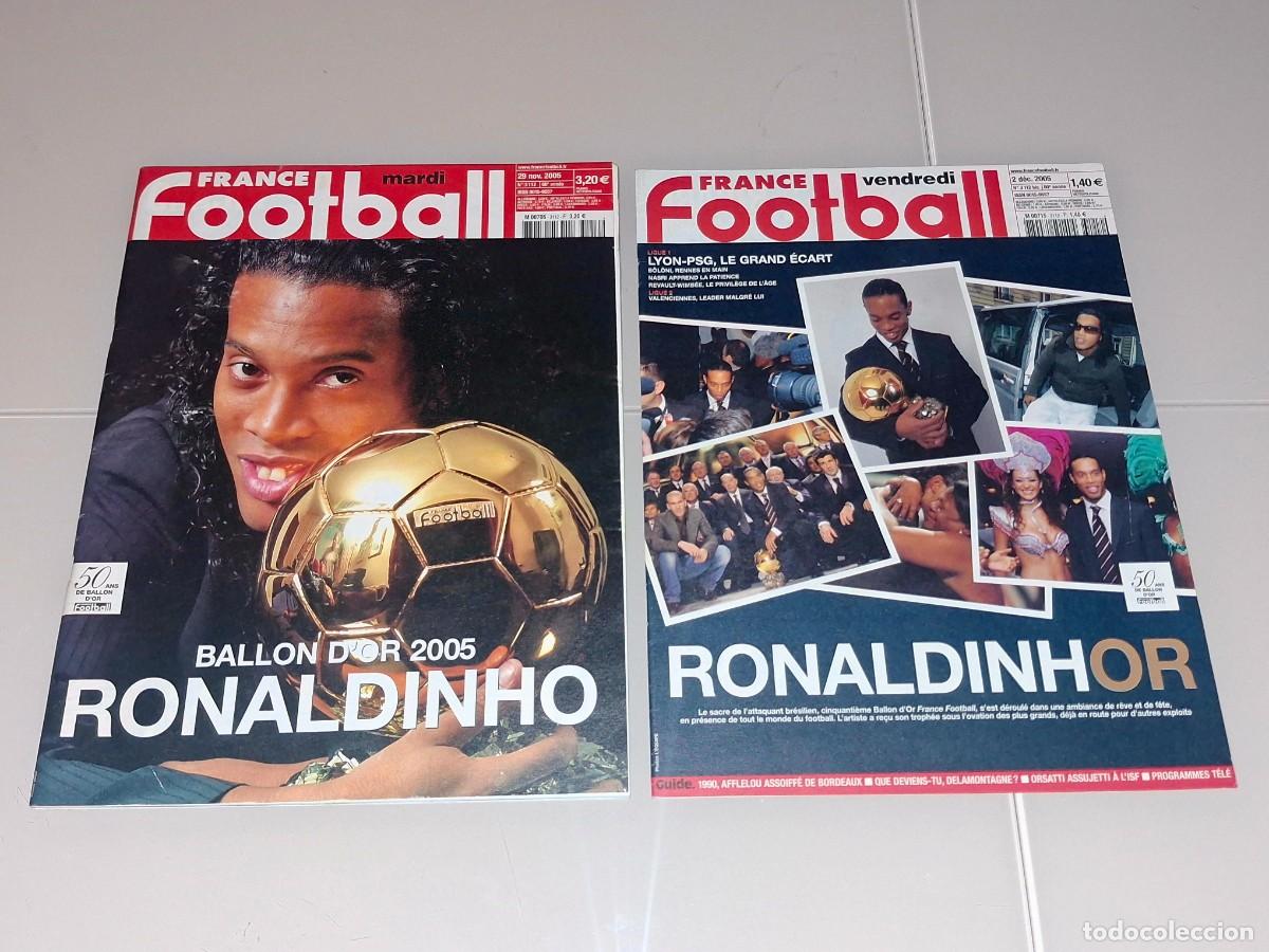 Collectionnisme sportif: Ronaldinho fc barcelona brasil 2005 france football revista mundial champions don balon oro