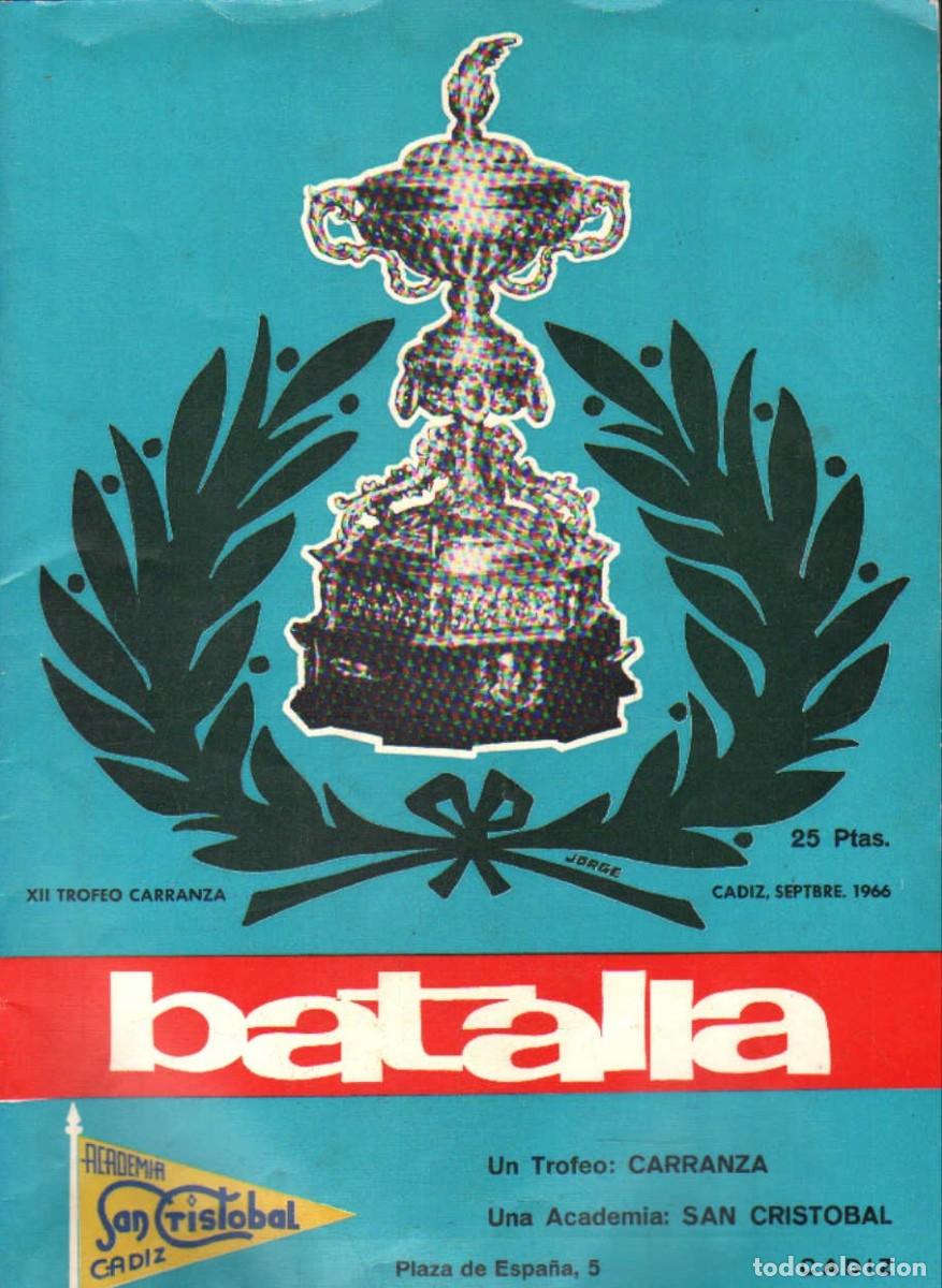 Coleccionismo deportivo: BATALLA. REVISTA DEPORTIVA, TAURINA Y DE ACTUALIDAD: XII TROFEO RAMON DE CARRANZA 1966. A-DEP-1191