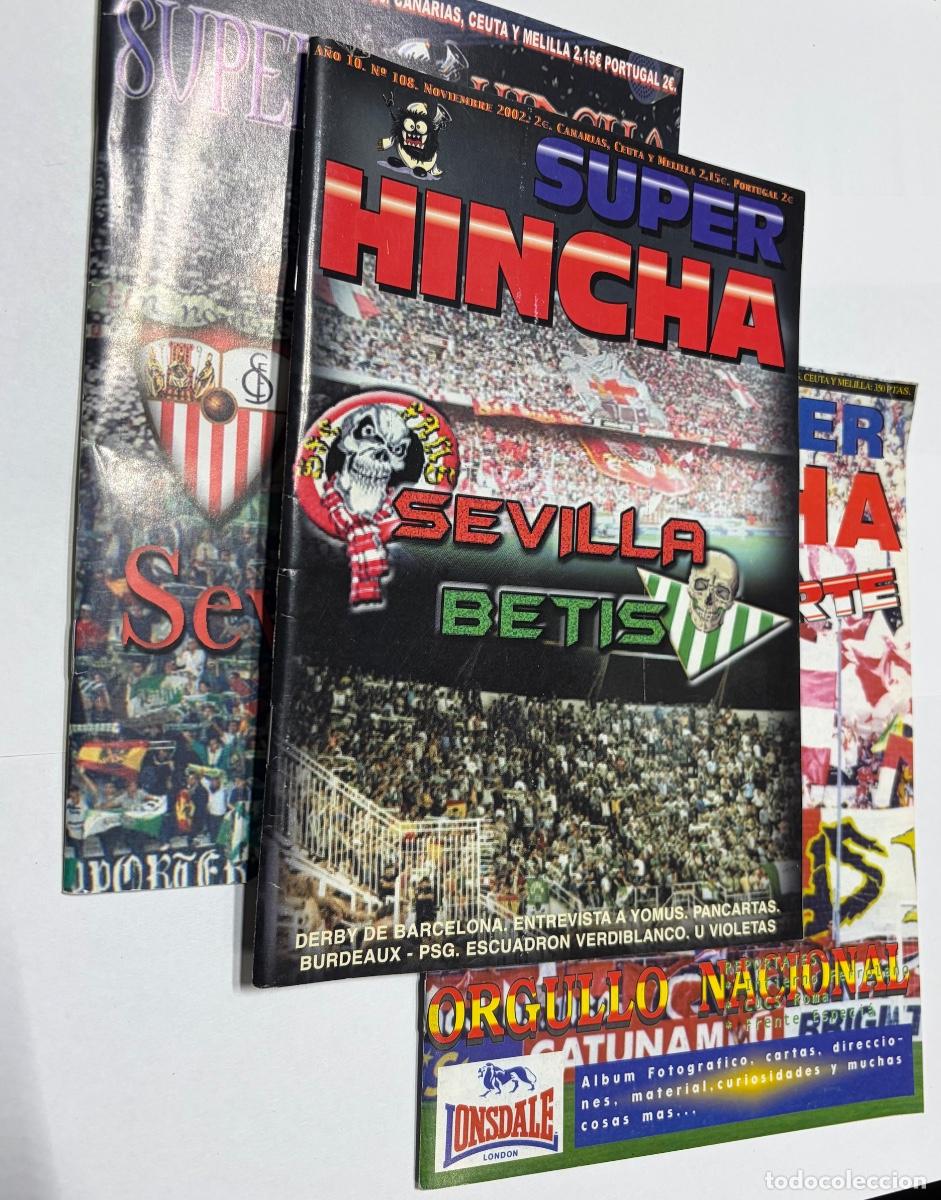 Coleccionismo deportivo: LOTE 3 REVISTA SUPER HINCHA - ULTRAS HOOLIGANS FUTBOL SEVILLA FC - BETIS. A&ntilde;os 2000-2003