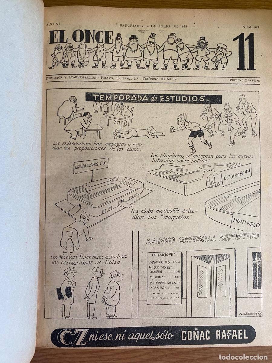 Coleccionismo deportivo: REVISTA EL ONCE ENCUADERNADA - 1955 y 1956 - ver fotos