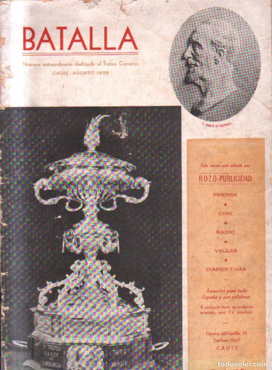 Collezionismo sportivo: BATALLA. REVISTA DEPORTIVA, TAURINA Y DE ACTUALIDAD: TROFEO RAMON DE CARRANZA 1959. VV.AA.A-DEP-1192
