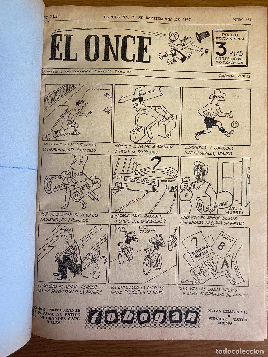 Coleccionismo deportivo: REVISTA EL ONCE ENCUADERNADA - 1957 y 1958 - ver fotos