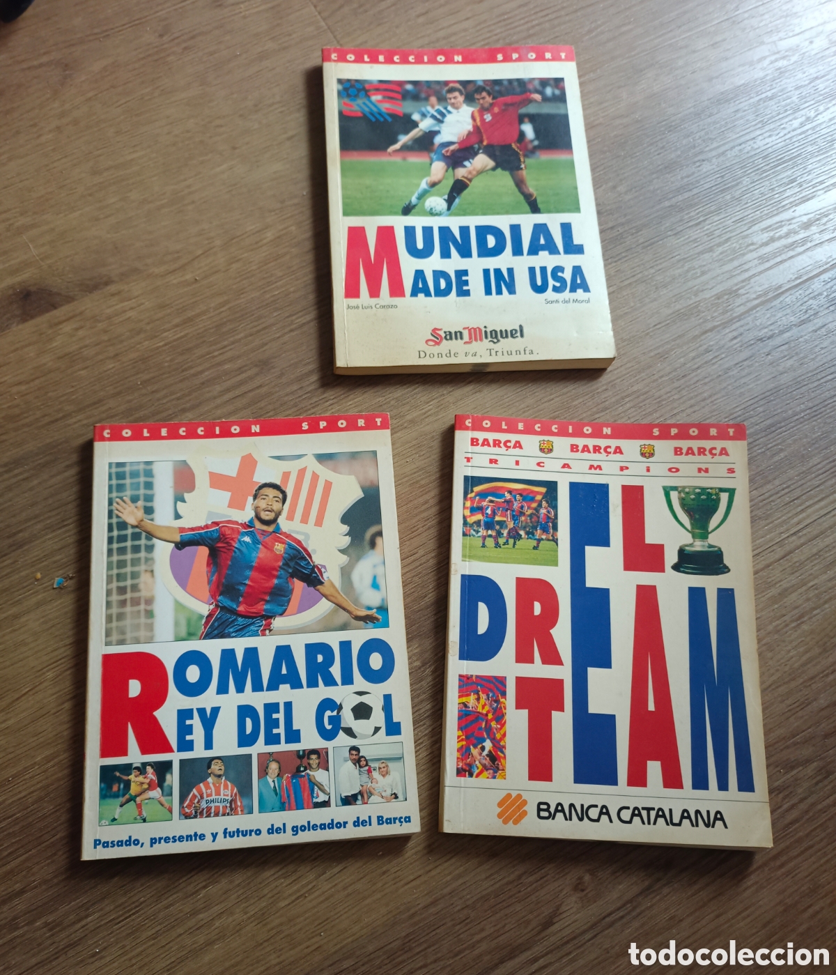 Sports collectibles: 3 libros bar&ccedil;a coleccion sport mundial made in usa , Romario rey del Gol , el Dream Team