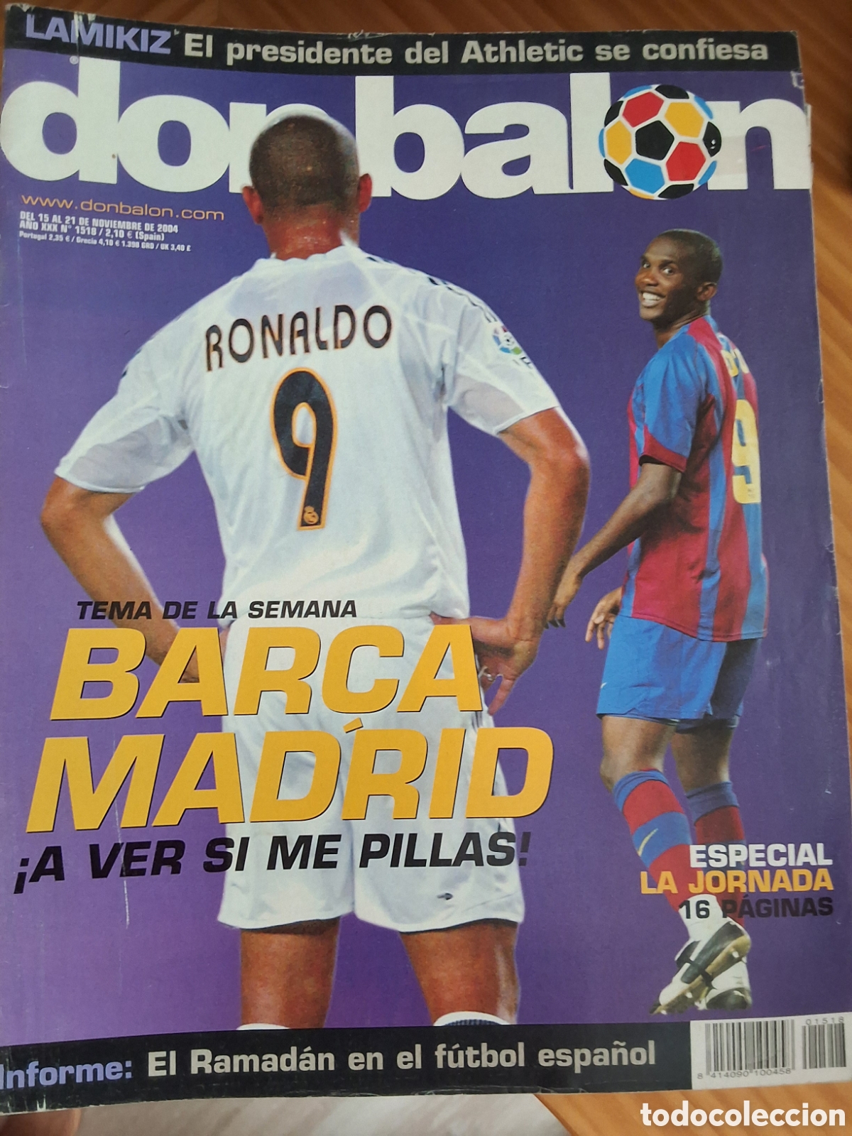 Coleccionismo deportivo: Don balon revista futbol n&uacute;mero 1518 a&ntilde;o 15/11/2004 incluye suplemento