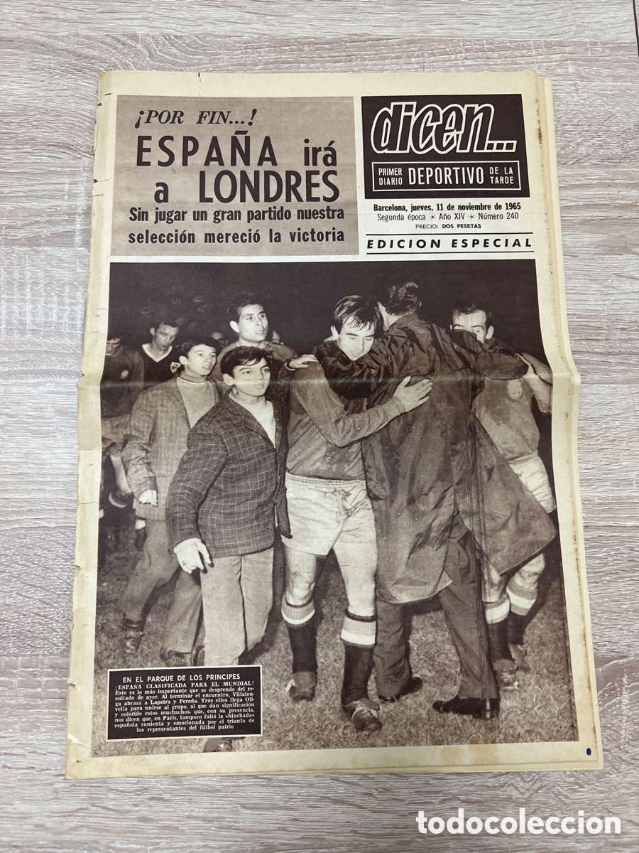 Coleccionismo deportivo: DICEN... N&ordm; 240 ( 11-11-1965 ) ESPA&Ntilde;A v IRLANDA MUNDIAL INGLATERRA