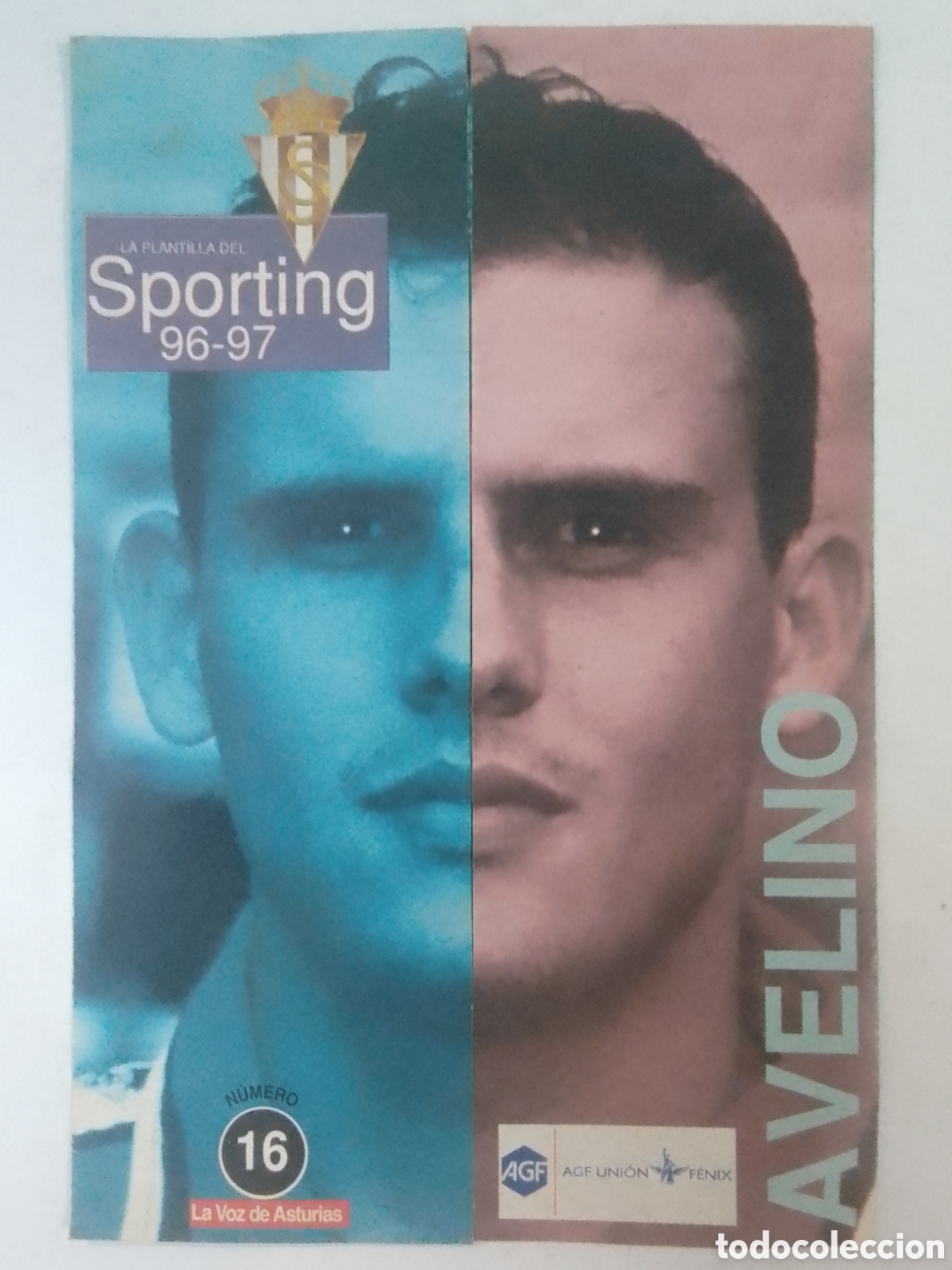 Coleccionismo deportivo: La Voz de Asturias La Plantilla del Sporting 96-97 n&deg; 16 Avelino.