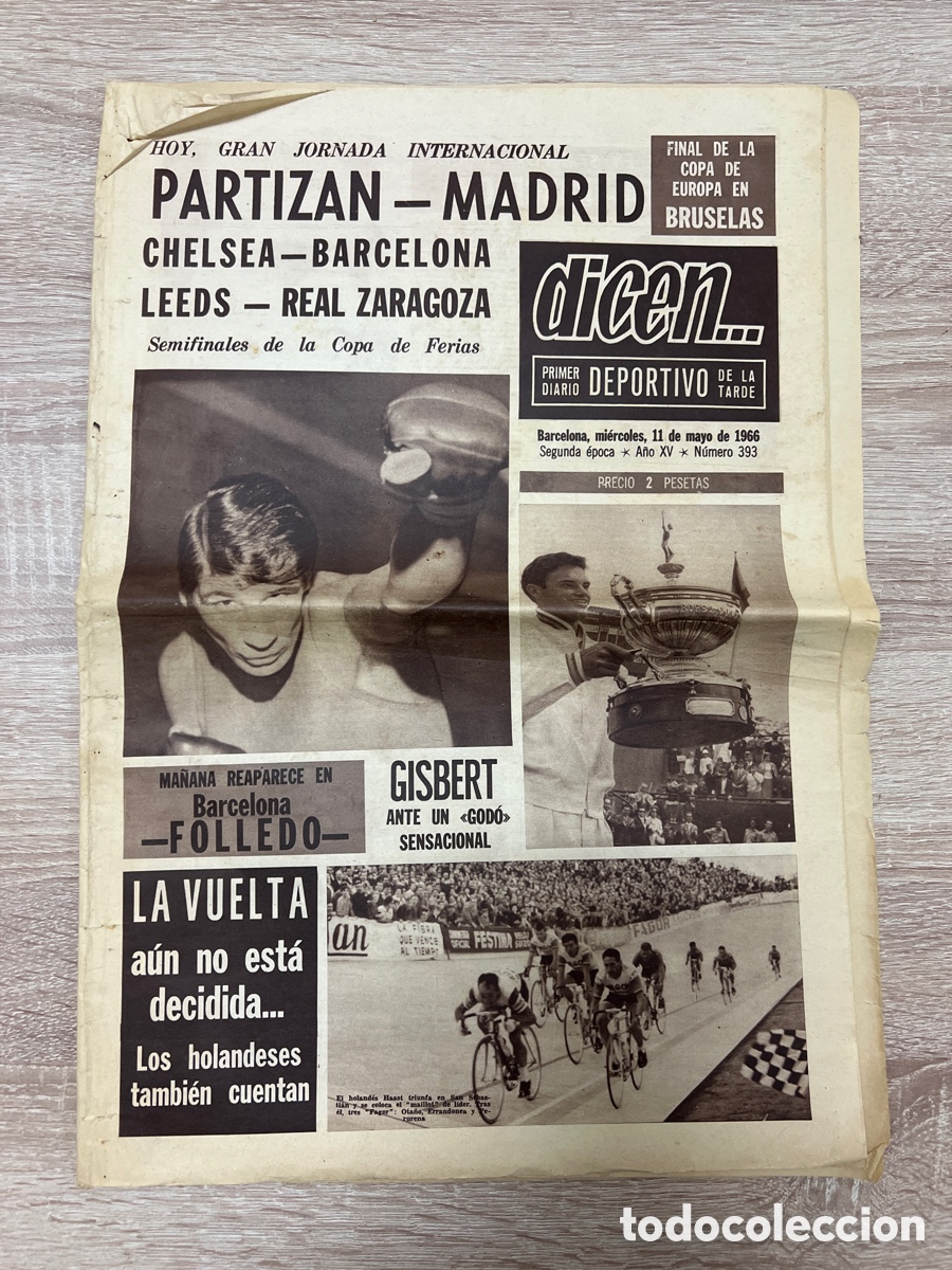 Coleccionismo deportivo: DICEN... N&ordm; 393 ( 11-05-1966 ) LEEDS ZARAGOZA COPA FERIAS CHELSEA BARCELONA PARTIZAN REAL MADRID