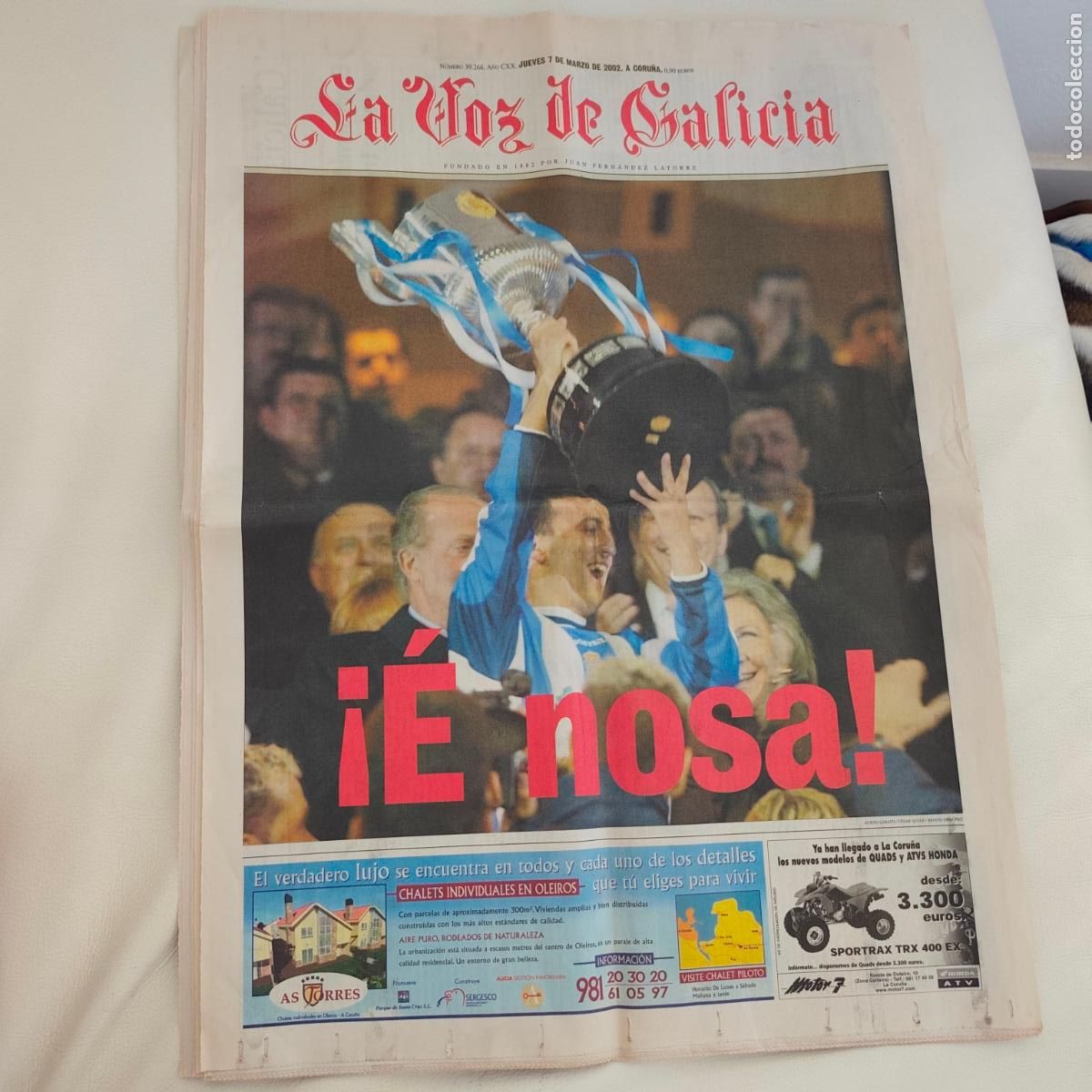 Coleccionismo deportivo: Diario Periodico La Voz de de Galicia CENTENARIAZO DEPORTIVO CAMPE&Oacute;N COPA DEL REY 2002