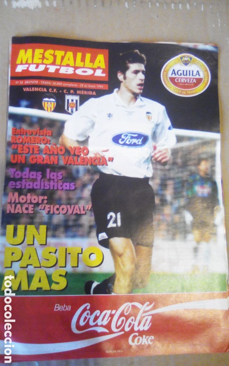 Coleccionismo deportivo: Mestalla F&uacute;tbol. Revista oficial del Valencia C. F., n&deg; 55. Entrevista a Romero. Motor: nace Ficoval