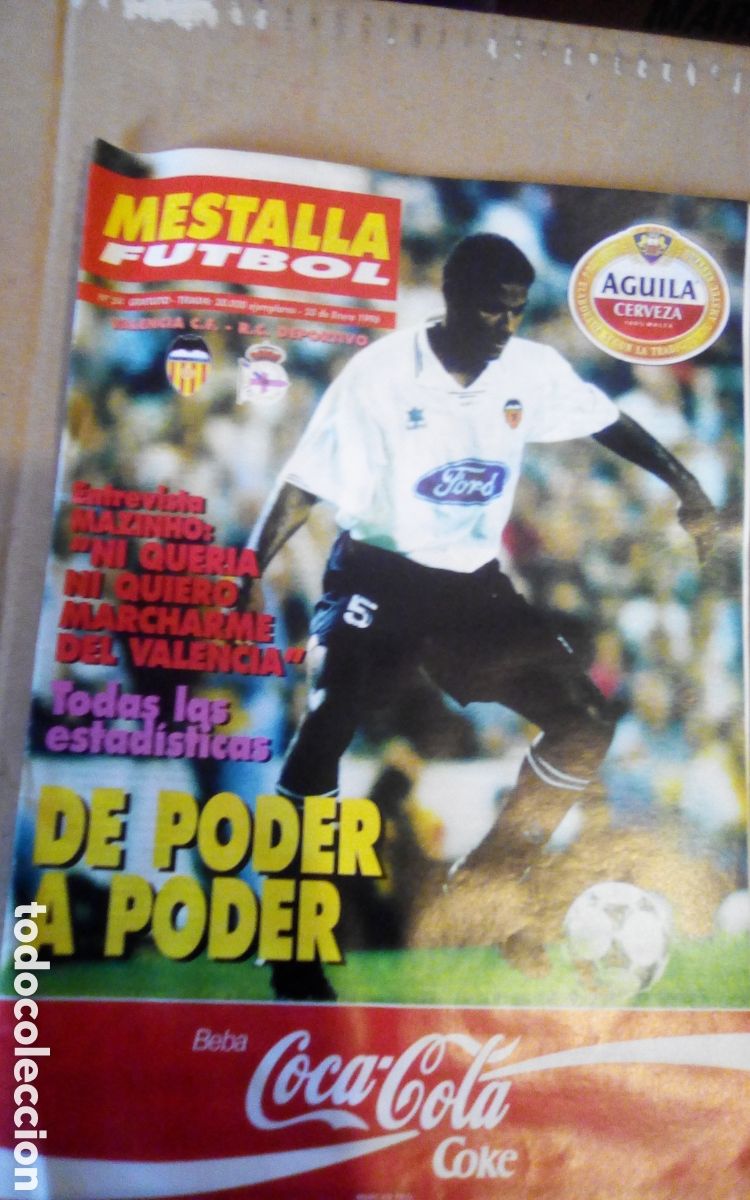 Coleccionismo deportivo: Mestalla F&uacute;tbol. Revista oficial del Valencia C. F., n&deg; 54. Entrevista a Mazinho.