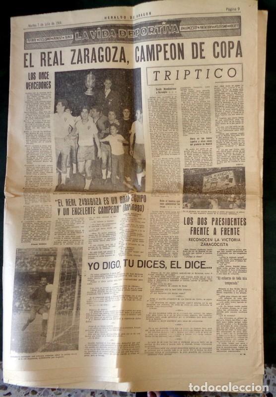 Coleccionismo deportivo: VIDA DEPORTIVA HERALDO ARAG&Oacute;N. F&Uacute;TBOL REAL ZARAGOZA CAMPE&Oacute;N COPA 1964 LOS MAGN&Iacute;FICOS. BALAY ANUNCIO
