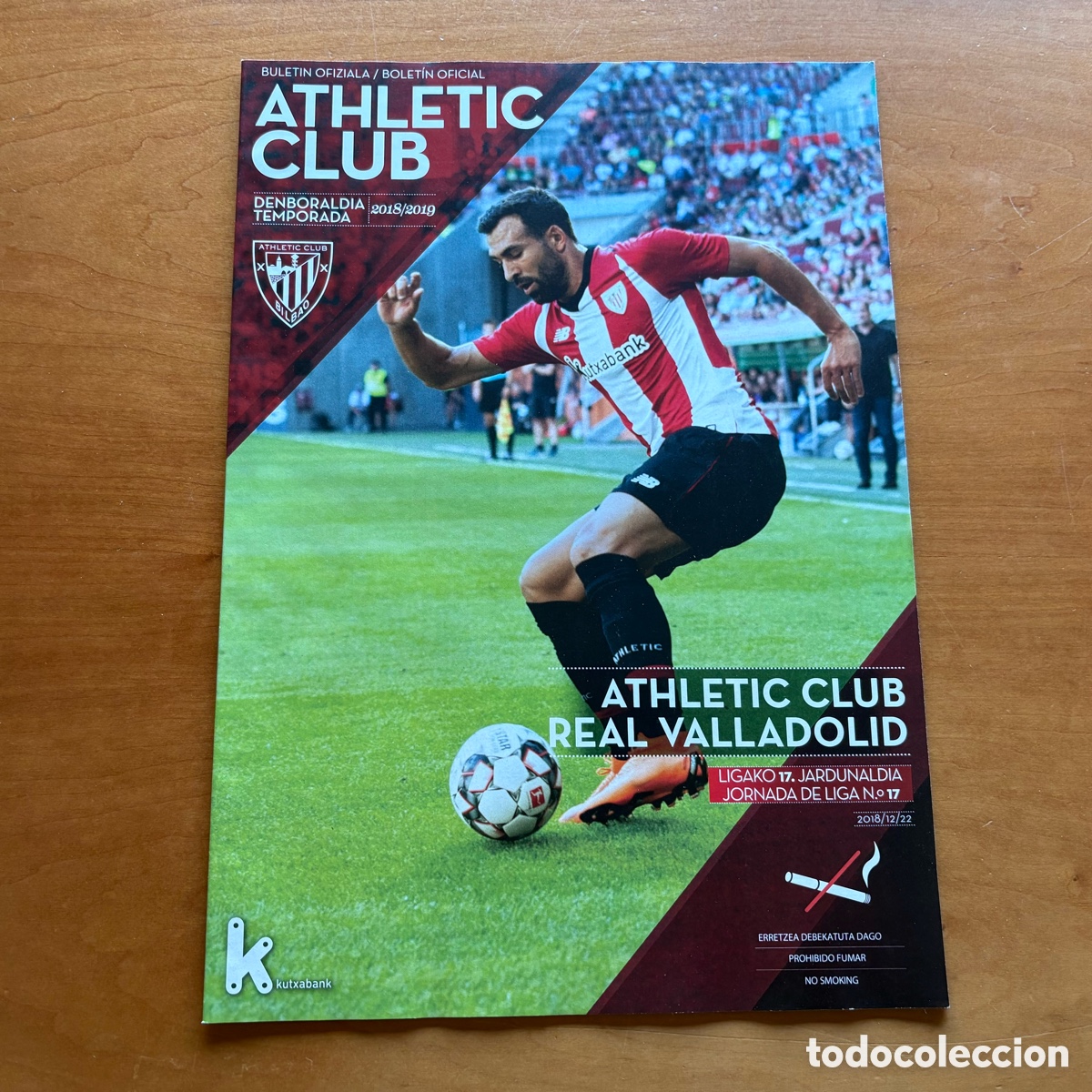 Coleccionismo deportivo: Programa Athletic Club Bilbao Real Valladolid Temporada 18-19