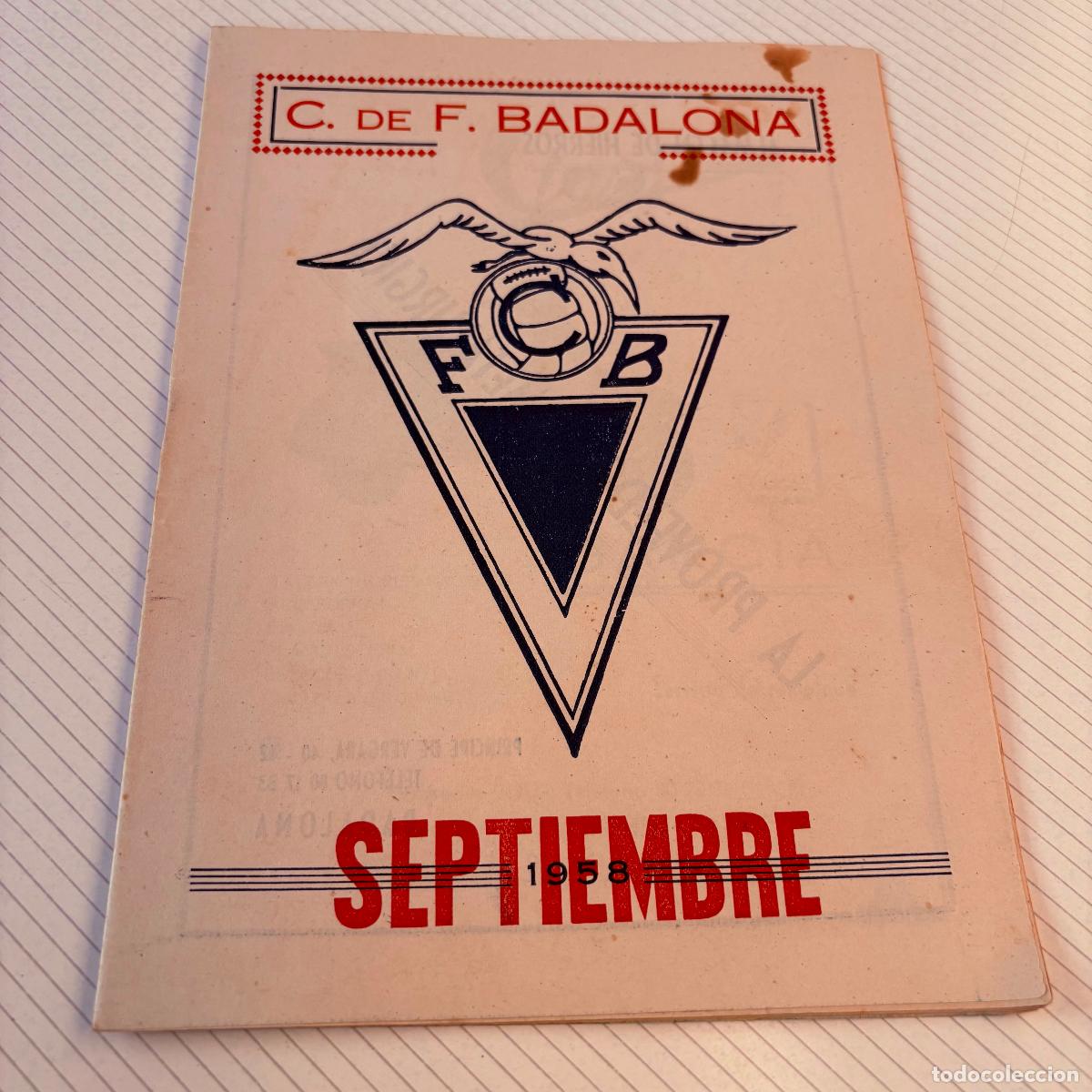 Coleccionismo deportivo: Revista bolet&iacute;n club de f&uacute;tbol Badalona 1958 septiembre