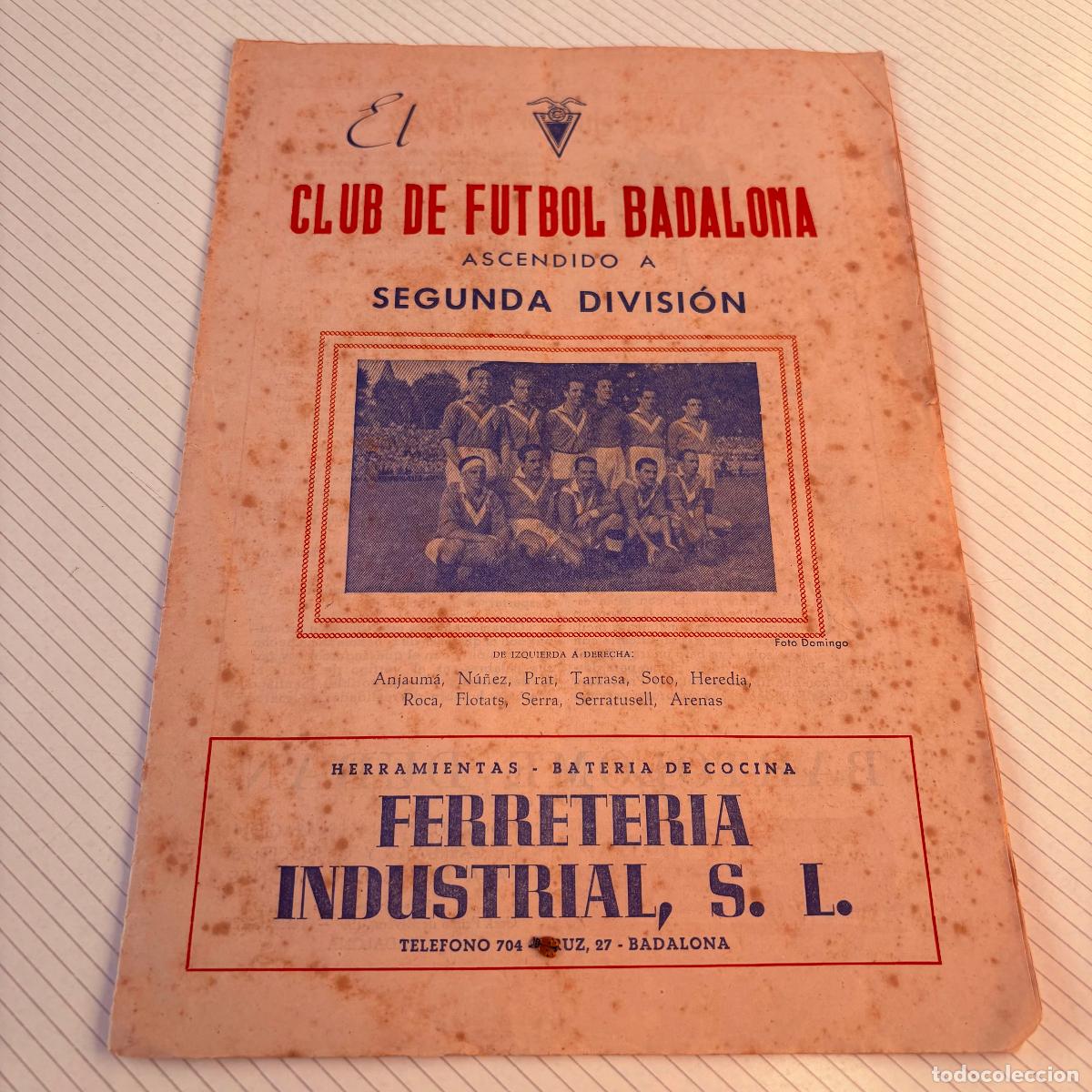 Coleccionismo deportivo: Revista bolet&iacute;n club de f&uacute;tbol Badalona ascendido a segunda divisi&oacute;n