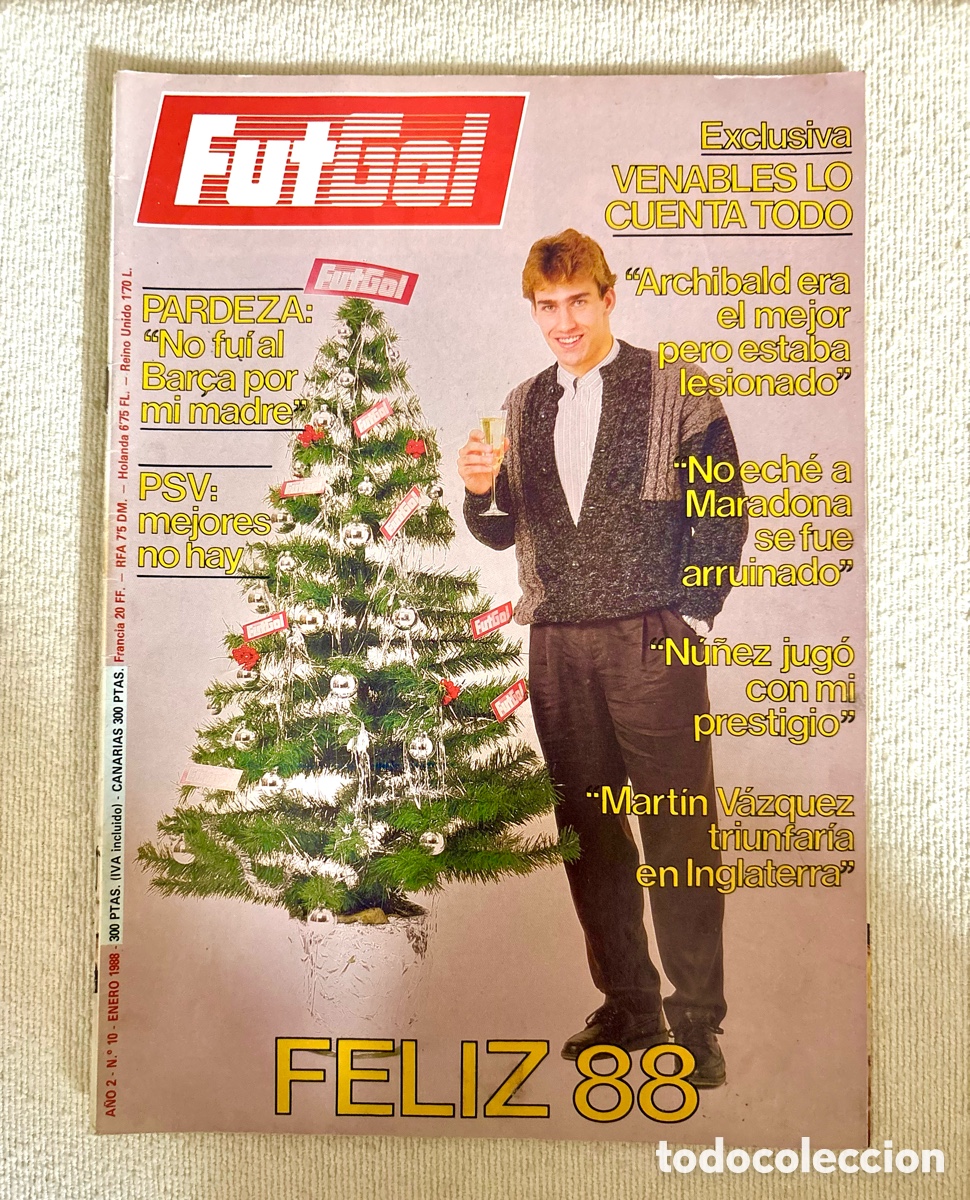 Coleccionismo deportivo: Revista FutGol N&ordm; 10 (Enero 1988) MARTIN V&Aacute;ZQUEZ Especial Feliz 88 - Muy Dif&iacute;cil