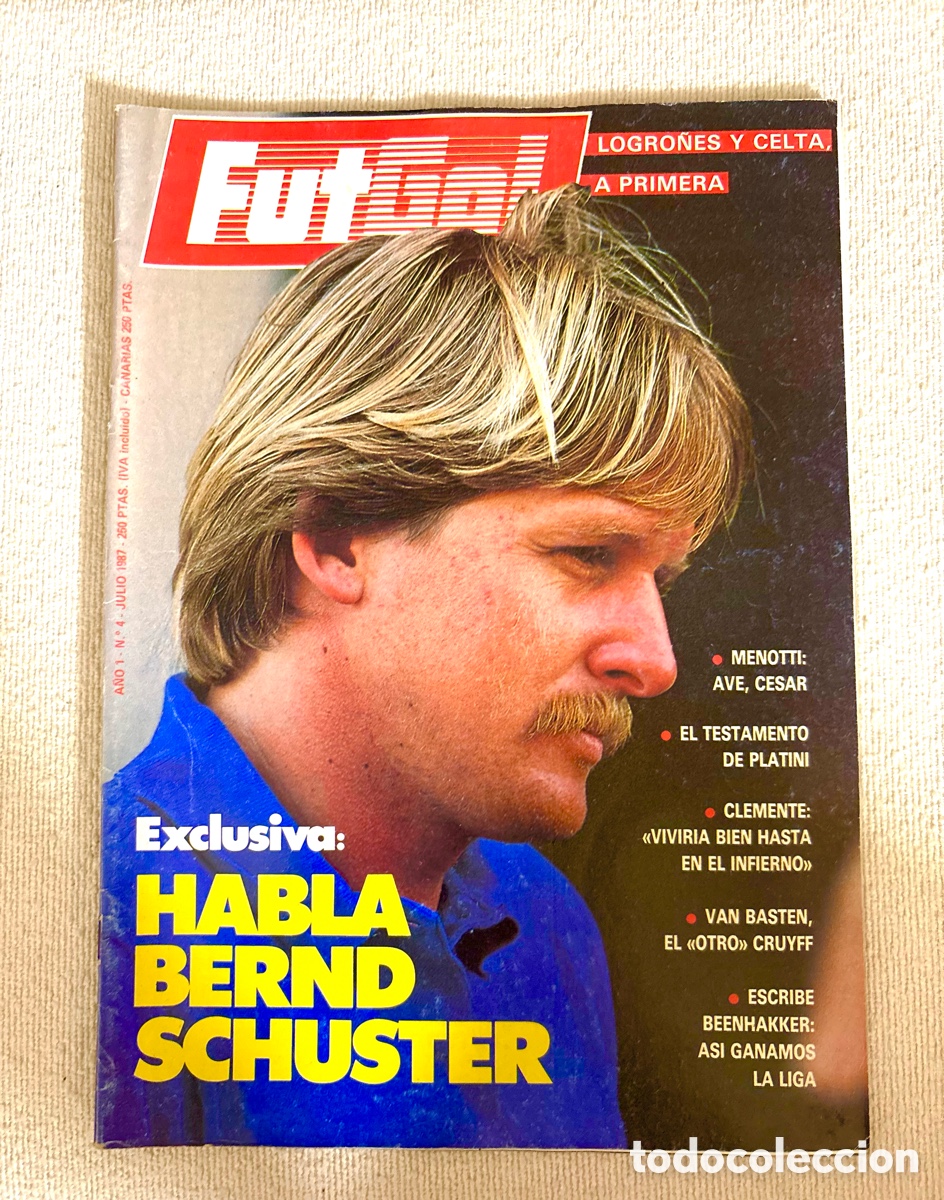 Coleccionismo deportivo: Revista DIFICIL hist&oacute;rica de f&uacute;tbol descatalogada: FutGol A&ntilde;o 1, N&uacute;mero 4 (Julio de 1987) Schuster
