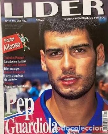 Collectionnisme sportif: REVISTA DFUTBOL LIDER. 11 MARZO 1997. PEP GUARDIOLA. BARCELONA, POSTER ALFONSO. BUEN ESTADO
