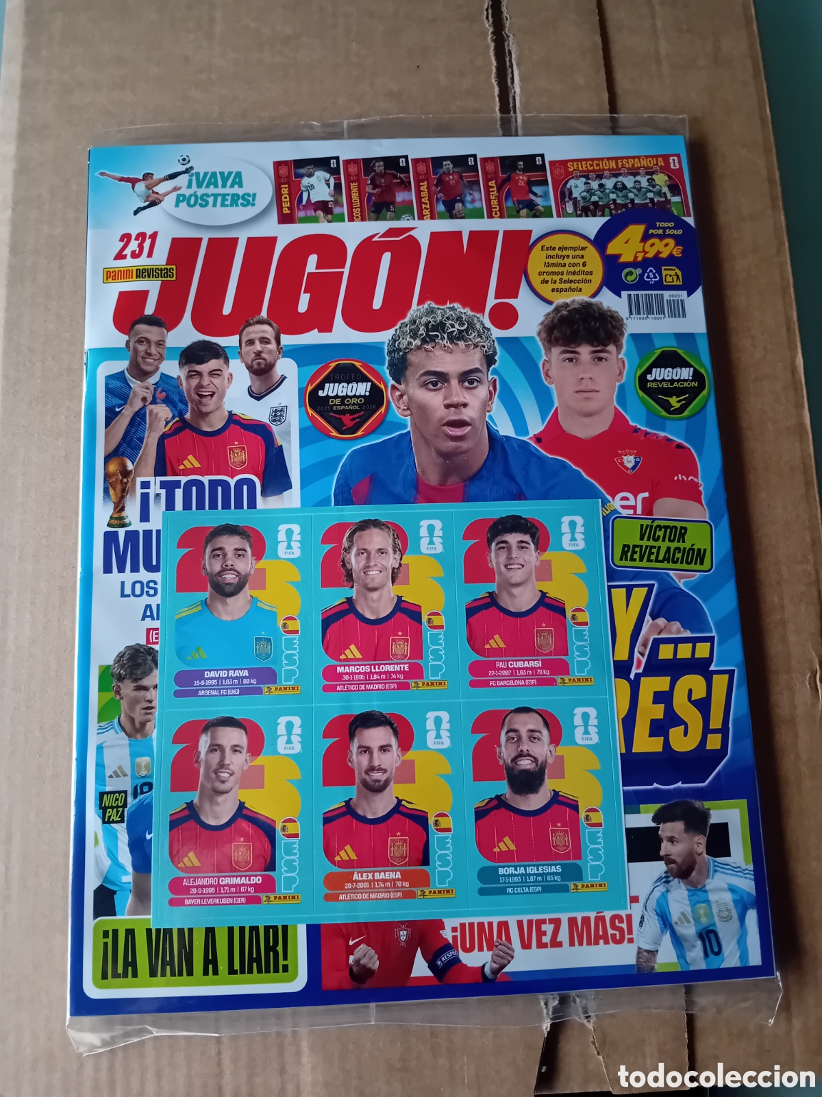 Coleccionismo deportivo: Revista Jug&oacute;n n&deg; 231 con 6 cromos exclusivos Espa&ntilde;a 26 2026 Panini Nueva Precintada