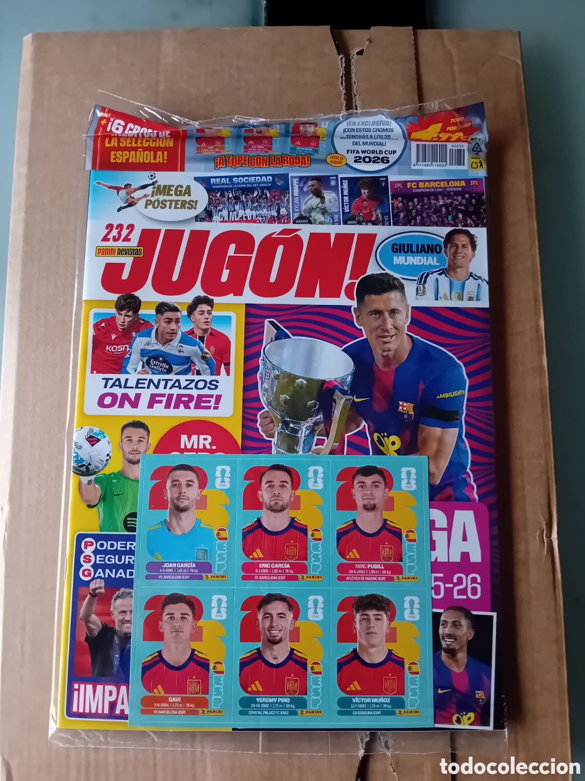 Coleccionismo deportivo: Revista Jug&oacute;n n&deg; 232 con 6 cromos exclusivos Espa&ntilde;a 26 2026 Panini Nueva Precintada