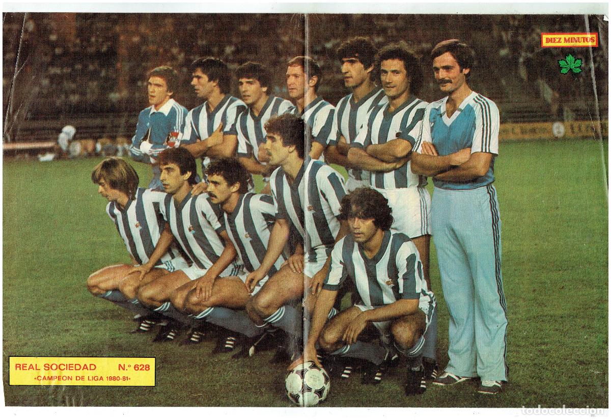 Coleccionismo deportivo: POSTER. REAL SOCIEDAD. CAMPE&Oacute;N DE LIGA. 1980 - 81. DIEZ MINUTOS.(B/34.2 RUM)