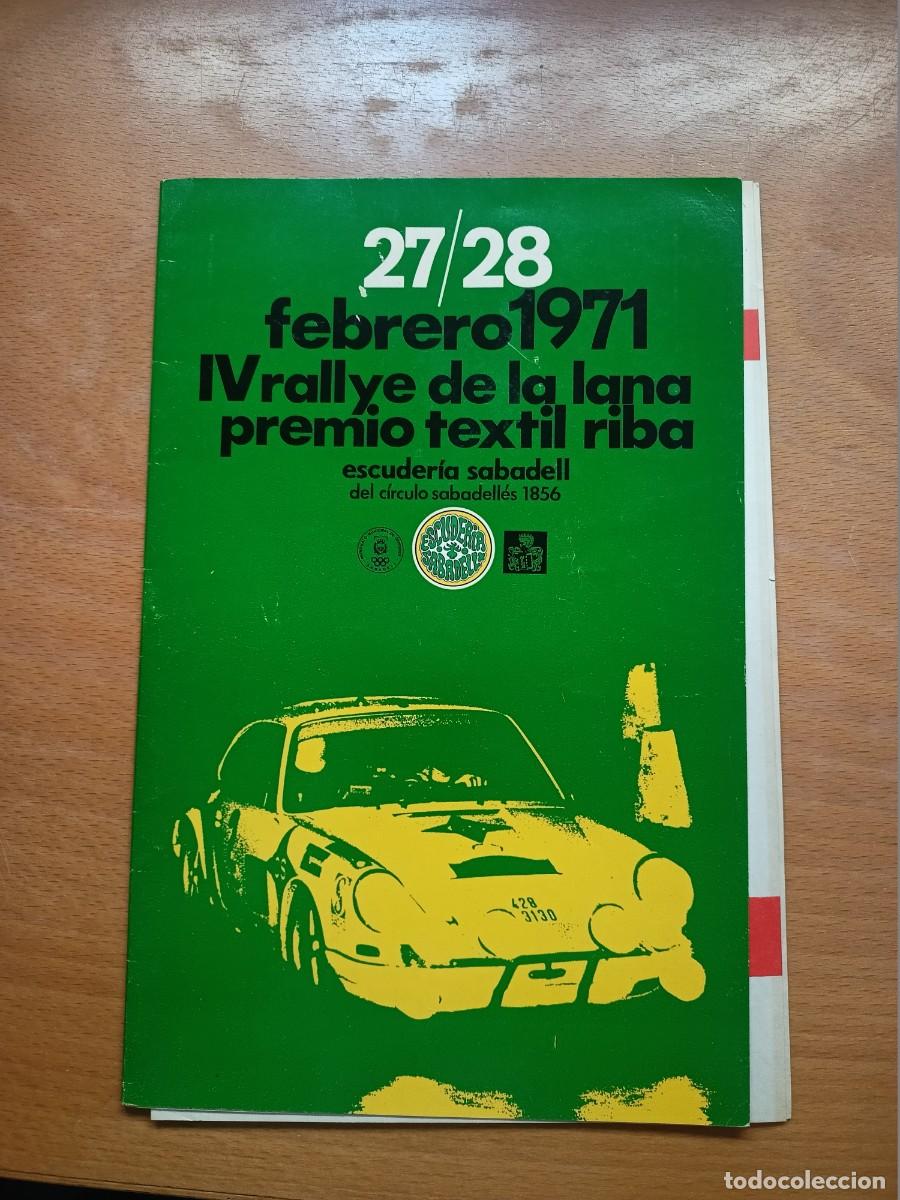 Coleccionismo deportivo: PROGRAMA &rdquo;IV RALLYE DE LA LANA PREMIO TEXTIL RIBA-ESCUDERIA SABADELL&rdquo; FEBRERO 1971