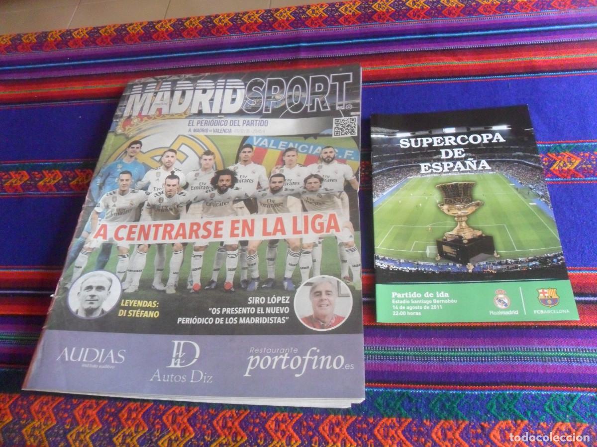 Coleccionismo deportivo: EDICI&Oacute;N MADRID SPORT N&ordm; 1 REAL MADRID VS VALENCIA DI ST&Eacute;FANO. REGALO PROGRAMA SUPERCOPA ESPA&Ntilde;A 2011.