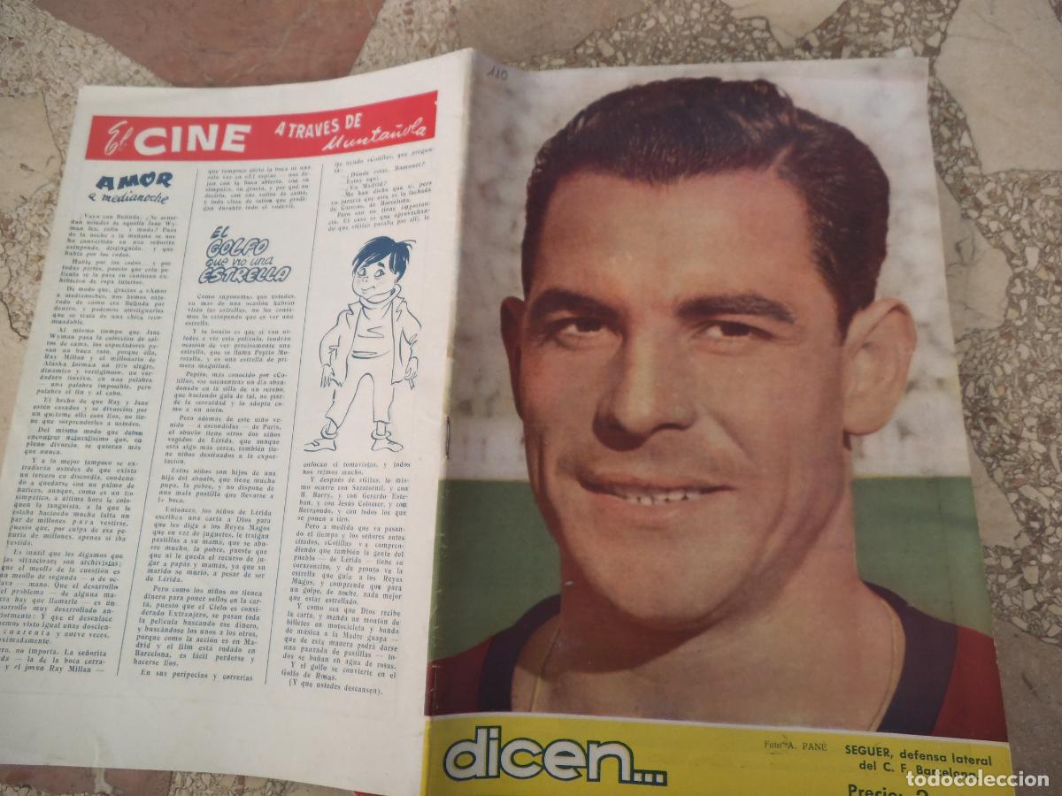 Coleccionismo deportivo: dicen... n&ordm; 110, seguer, ignacio ara, kubala, perez artero, fernando serrano,