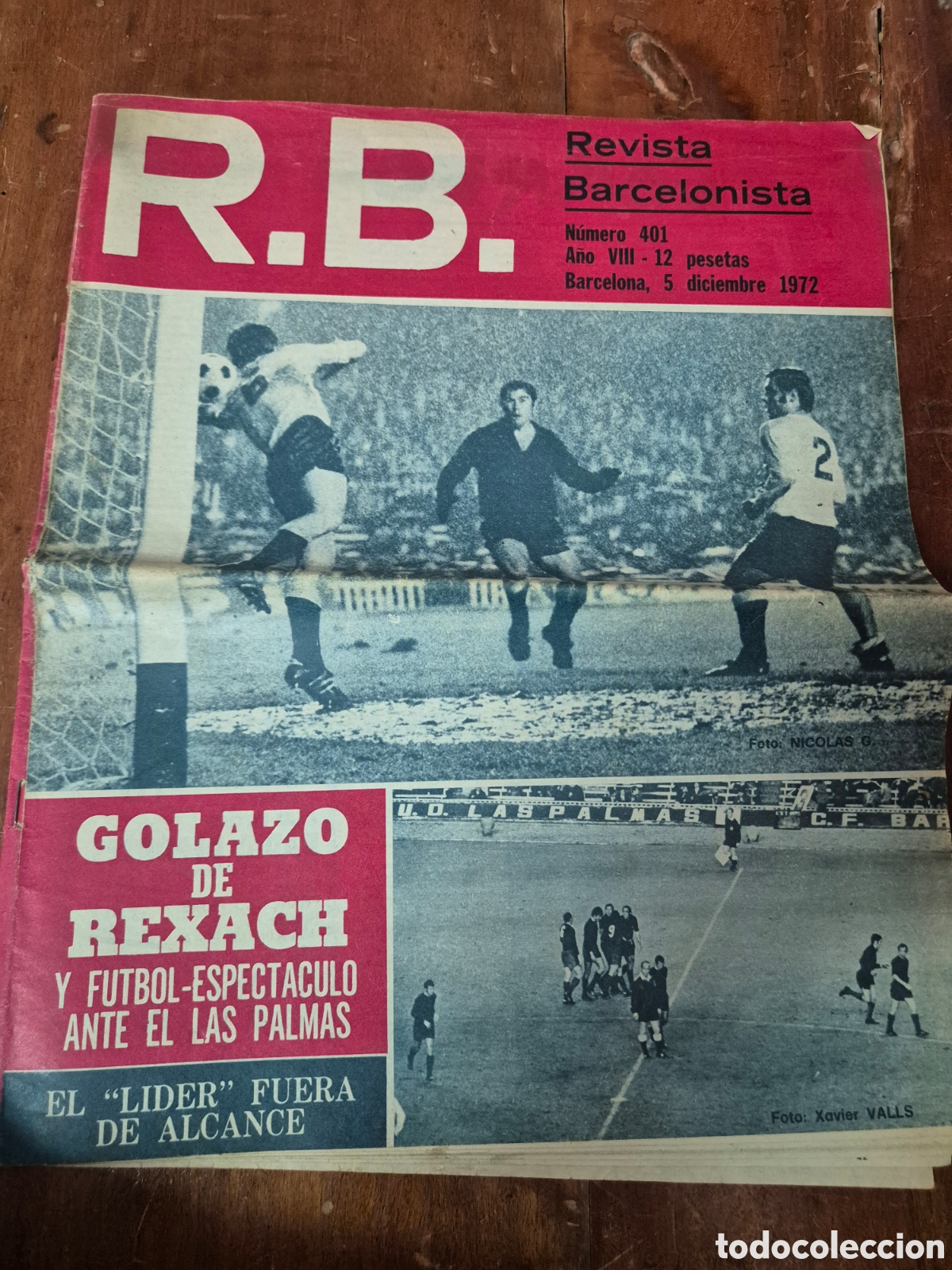 Coleccionismo deportivo: RB REVISTA BARCELONISTA 5/12/1972 REXACH