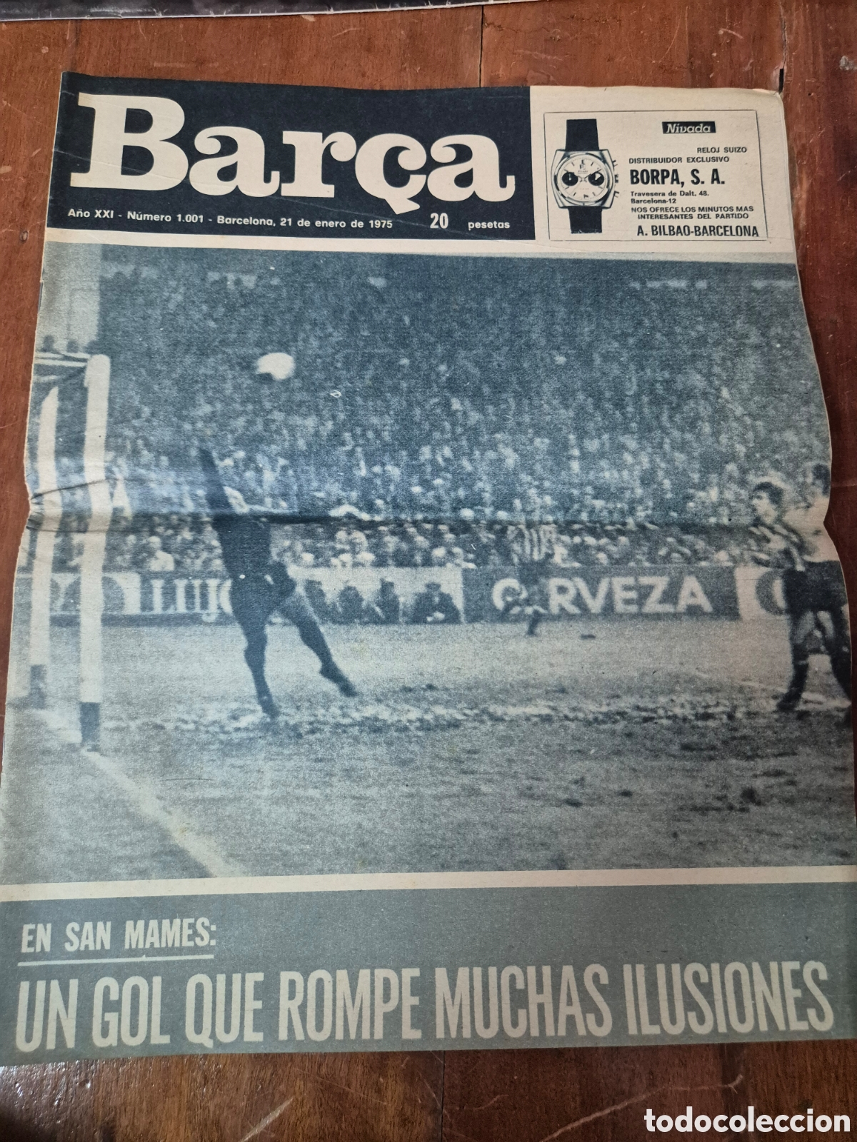 Coleccionismo deportivo: BAR&Ccedil;A 21/1/1975 san mames