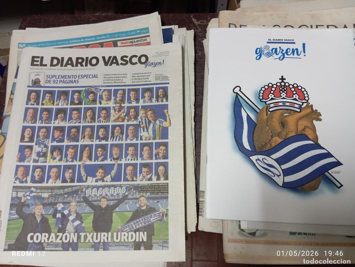 Coleccionismo deportivo: DIARIO VASCO 01-04-21 REAL SOCIEDAD CAMPEON DE COPA /CORAZON TXURI URDIN / SUPLEMENTO