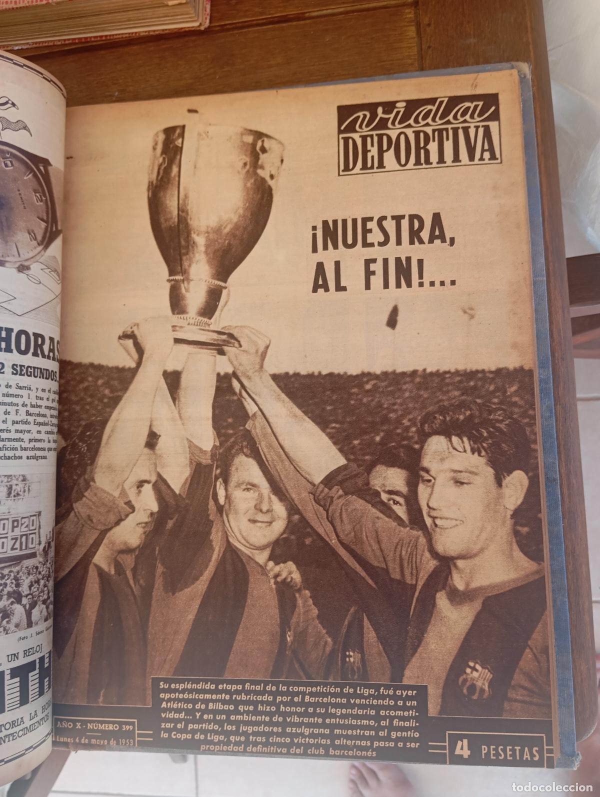 Coleccionismo deportivo: VIDA DEPORTIVA &ndash; TOMO 1952/1953 FC BARCELONA CAMPE&Oacute;N DE LIGA Y COPA KUBALA