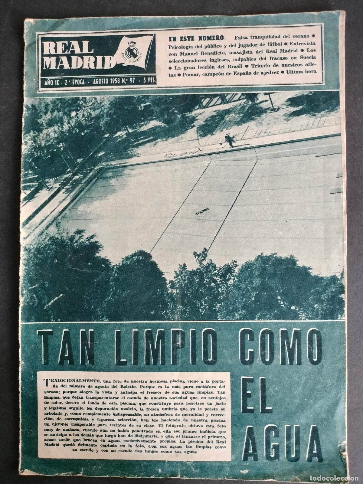 Coleccionismo deportivo: REVISTA DE FUTBOL DEL REAL MADRID N&ordm; 97 AGOSTO DE 1957