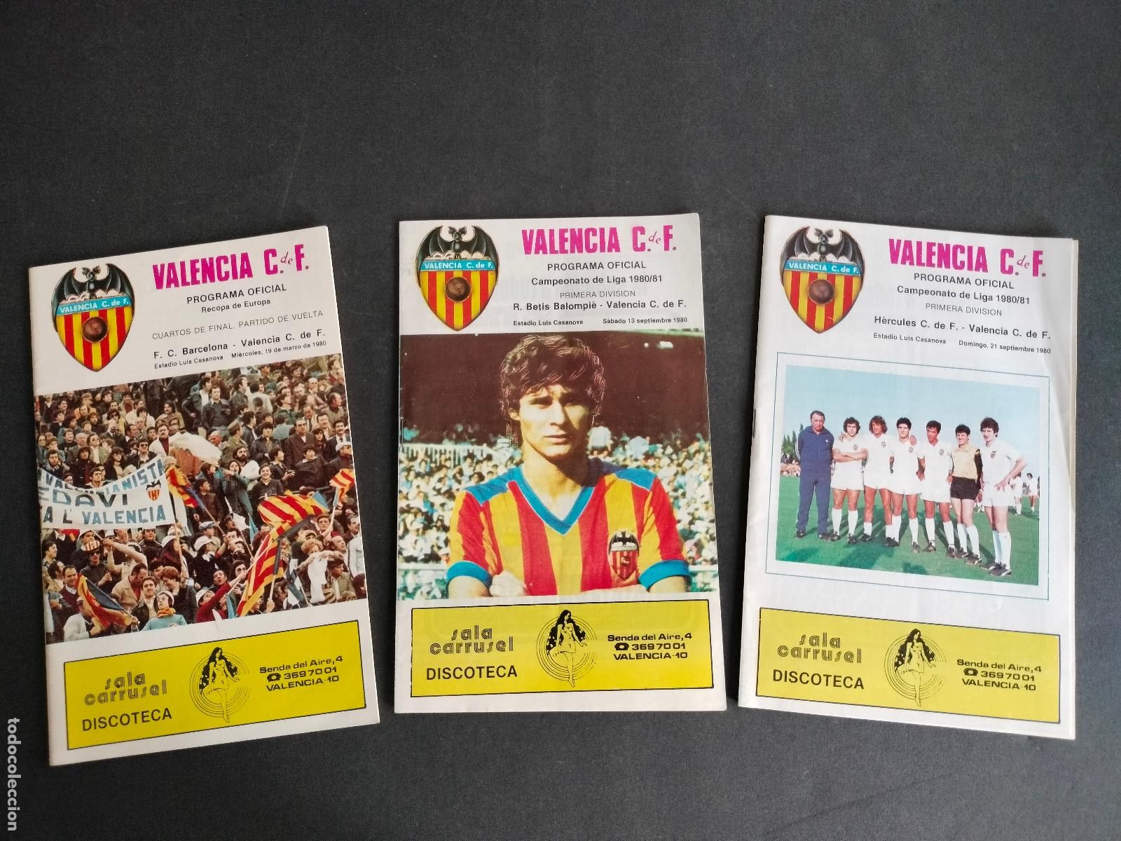 Coleccionismo deportivo: LOTE 3 PROGRAMAS FUTBOL VALENCIA C. DE F. 2 DE CAMPEONATO LIGA 1980-81 + 1 RECOPA DE EUROPA