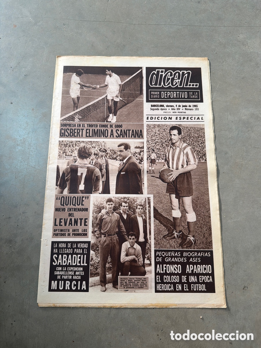 Coleccionismo deportivo: Dicen&hellip; 4/06/1965. Gisbert, Santana, &ldquo;Quique&rdquo; y Alfonso Aparicio.