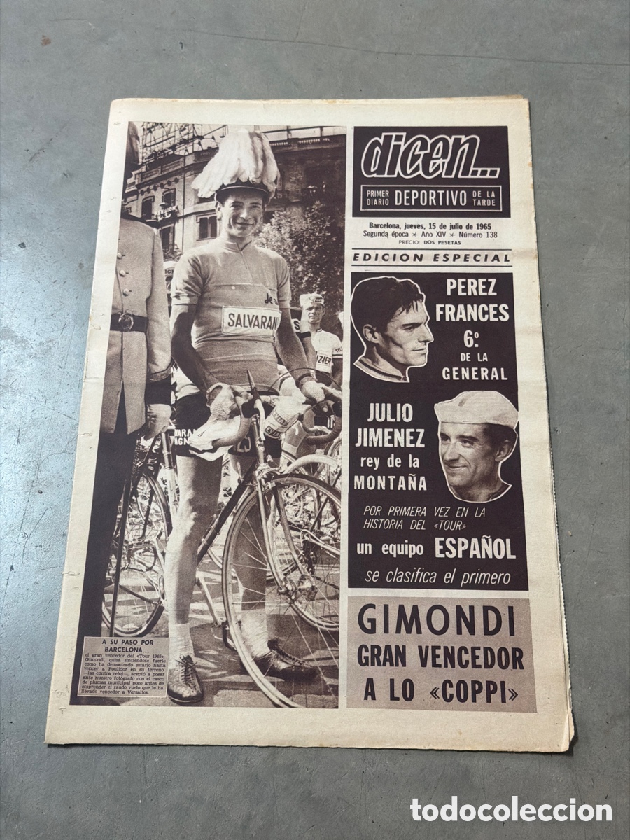 Coleccionismo deportivo: Dicen&hellip; 15/07/1965. Perez Frances, Julio Jimenez y Gimondi.