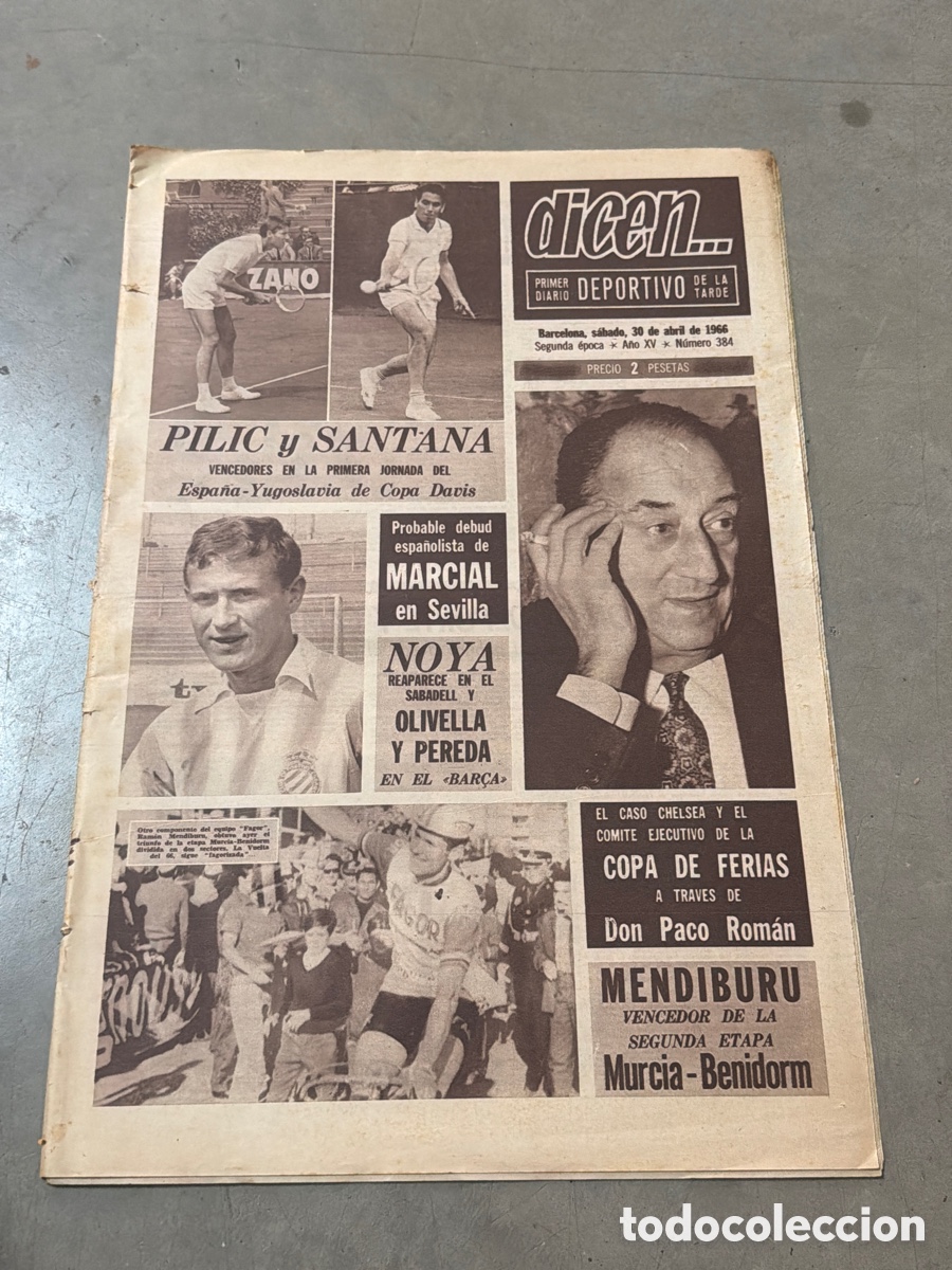 Coleccionismo deportivo: Dicen&hellip; Marcial, Noya, Mendiburo, Olivella y Pereda; Pilic y Santana.