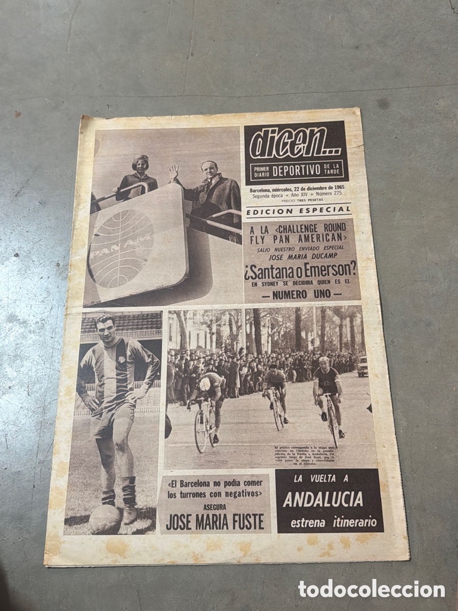 Coleccionismo deportivo: Dicen&hellip; 22/12/1965. Santana, Emerson y Jos&eacute; Mar&iacute;a Fuste.