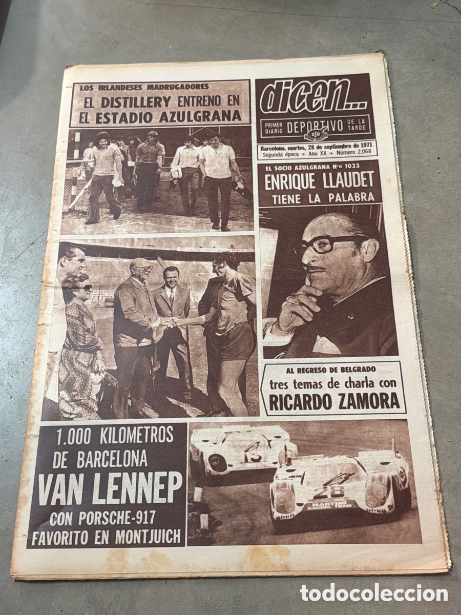 Coleccionismo deportivo: Dicen&hellip; 28/09/1971. Enrique Llaudet, Ricardo Zamora y Van Lennep.
