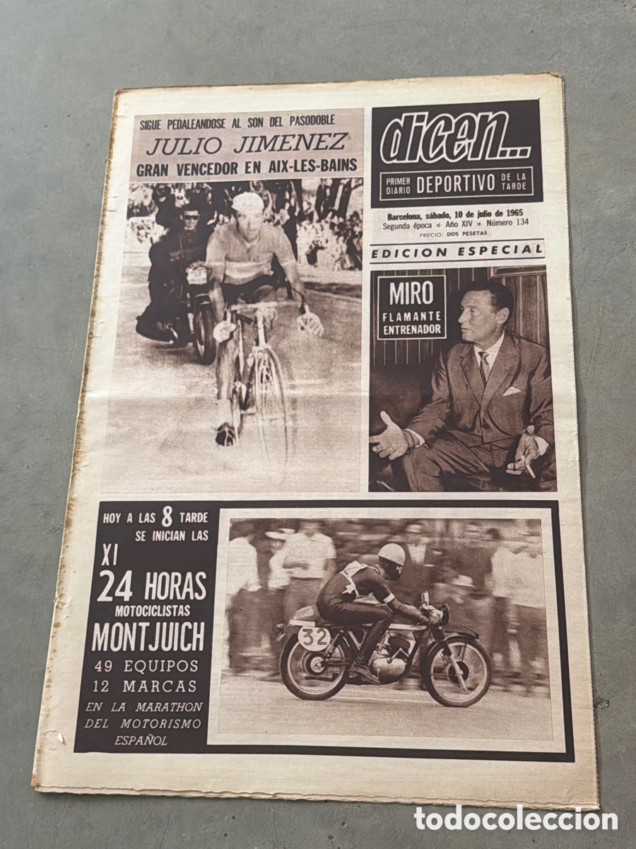 Coleccionismo deportivo: Dicen&hellip; 10/07/1965. julio Jim&eacute;nez y Miro Flemante.