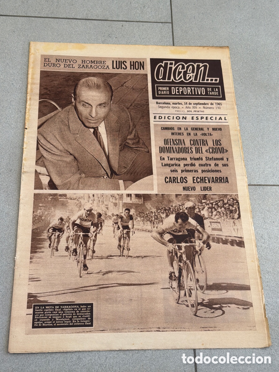 Coleccionismo deportivo: Dicen&hellip; 14/09/1965. Luis Hon, Steganoni, Langarica, y Carlos Echevarria.