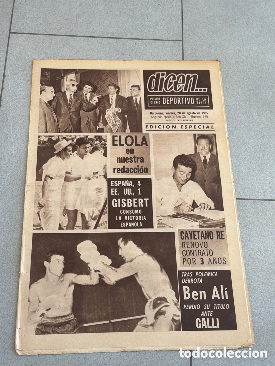 Coleccionismo deportivo: Dicen&hellip; 20/08/1965. Elola, Gisbert, Cayetano Re, Ben Al&iacute;, y Galli.