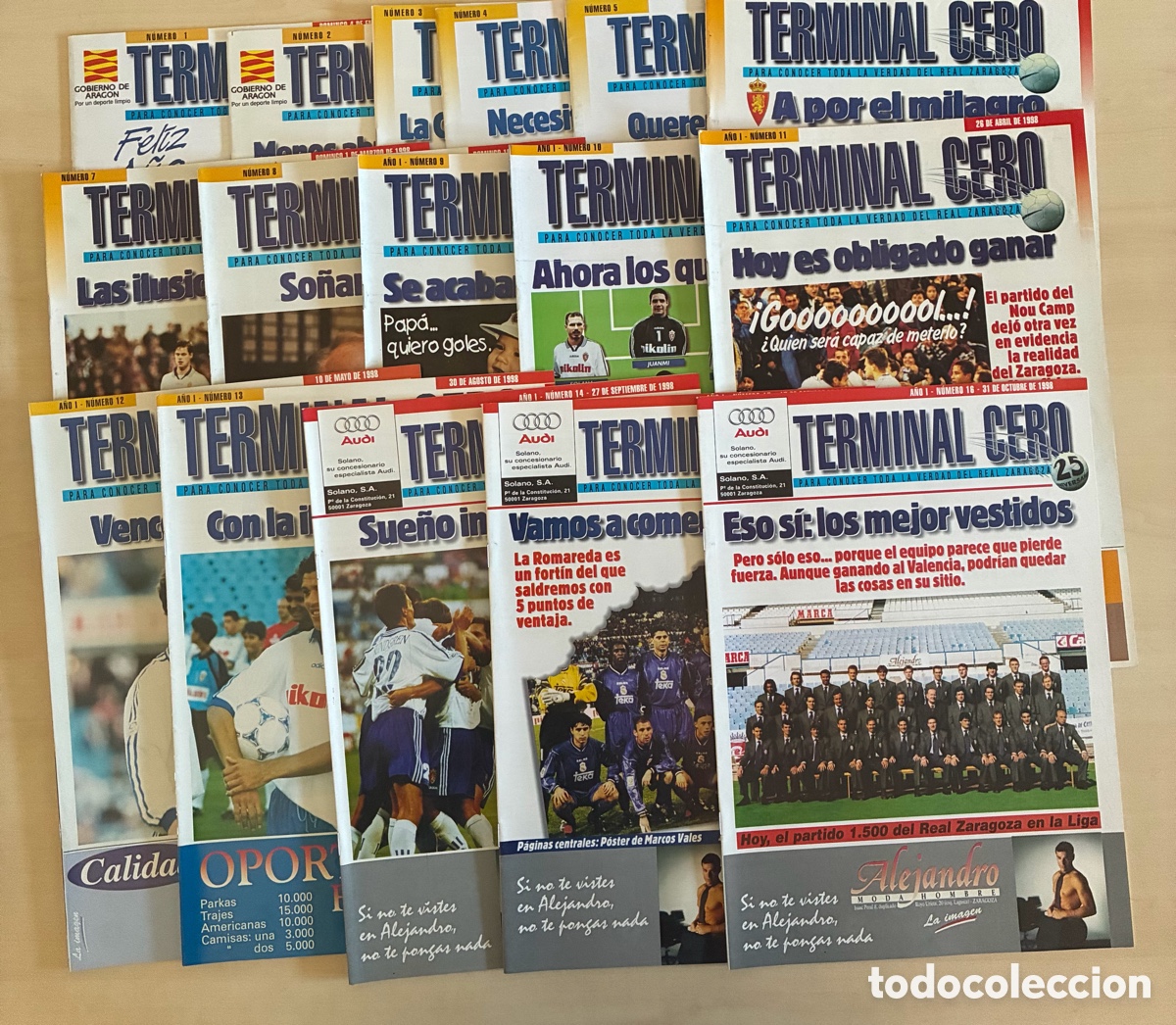 Coleccionismo deportivo: 132 revistas diferentes Real Zaragoza Terminal Cero 1998 hasta 2005. Numeros sueltos 3 euros unidad.