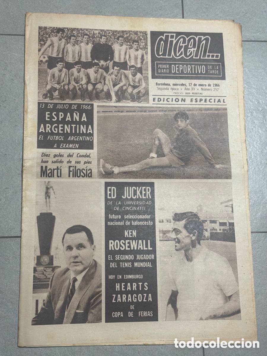 Coleccionismo deportivo: Dicen&hellip; 12/01/1966. Mart&iacute; Filos&iacute;a, Ed Jucker, y Ken Rosewall.